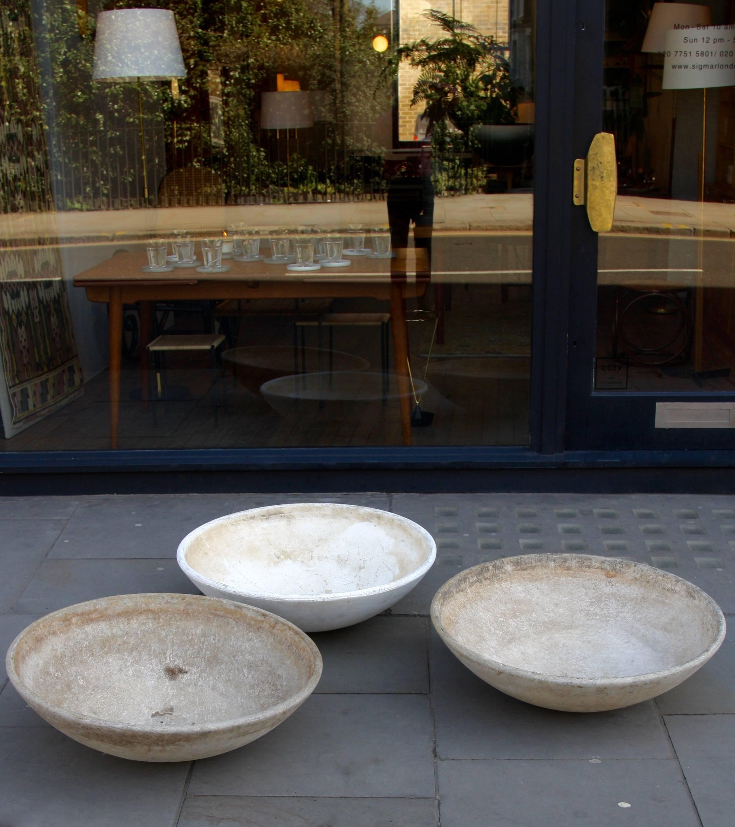 Mid-Century Modern Willy Guhl Trio of Large Vintage Modernist 1950s Concrete Planters by Eternit