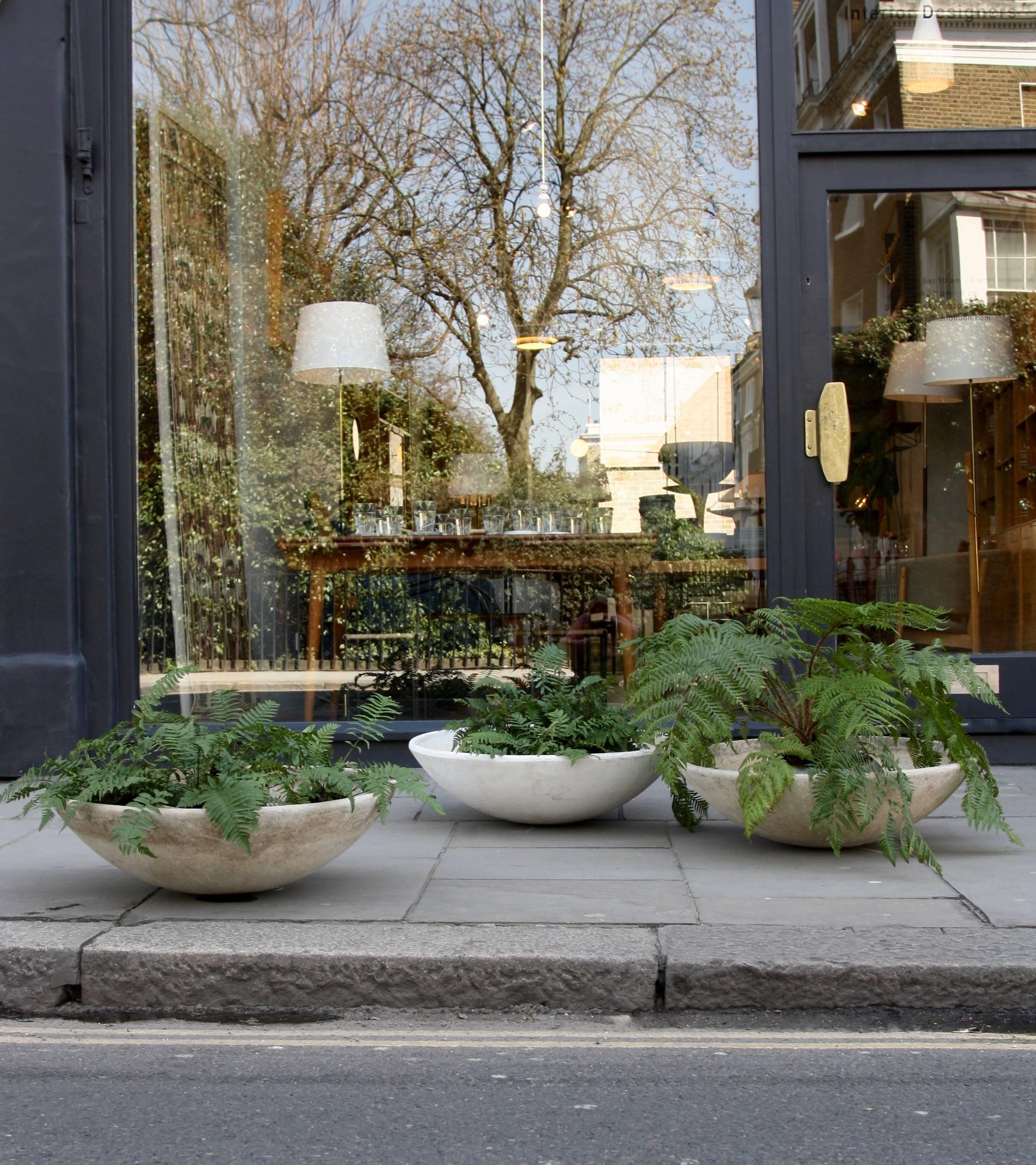 Swiss Willy Guhl Trio of Large Vintage Modernist 1950s Concrete Planters by Eternit