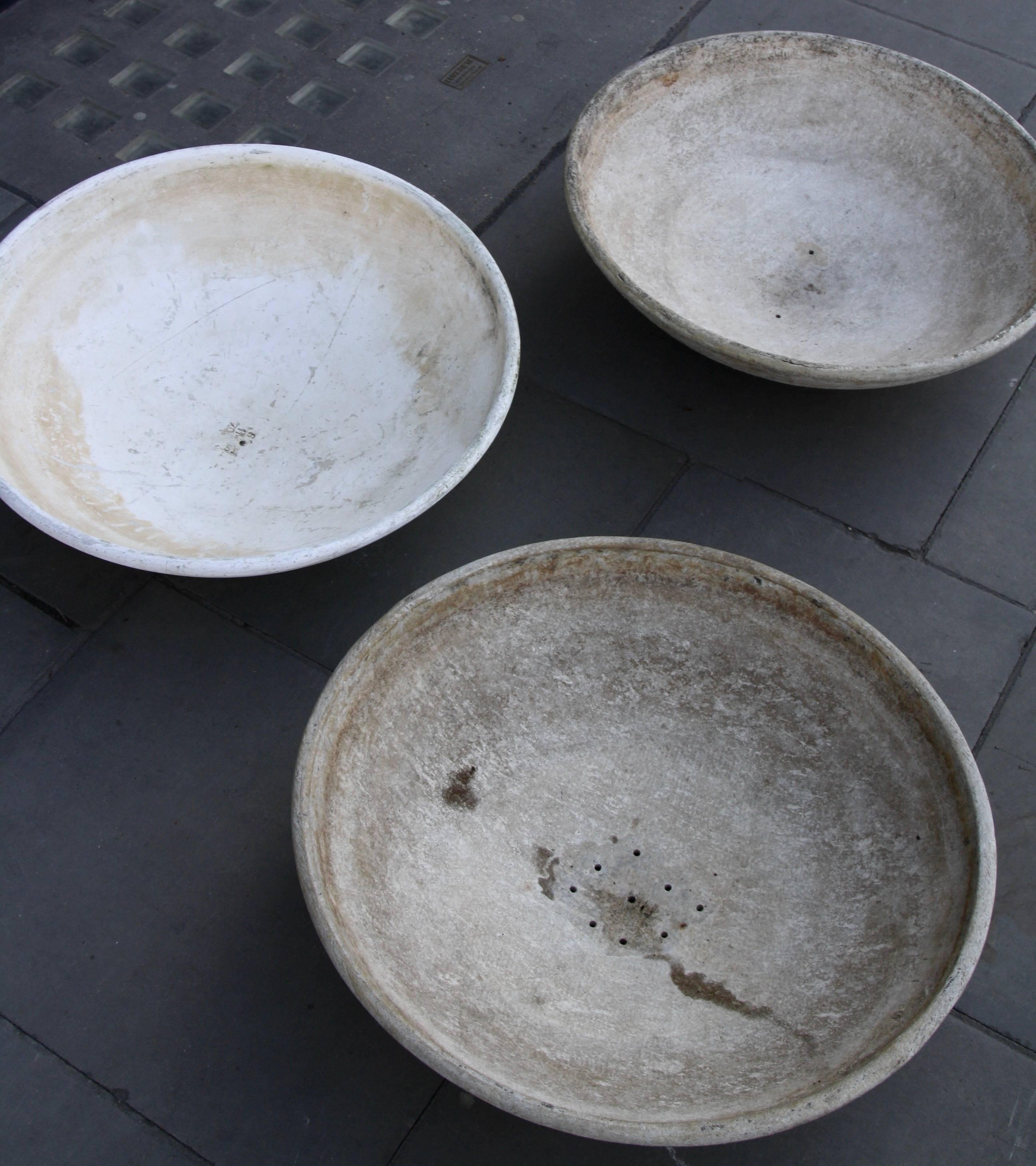 Willy Guhl Trio of Large Vintage Modernist 1950s Concrete Planters by Eternit 2