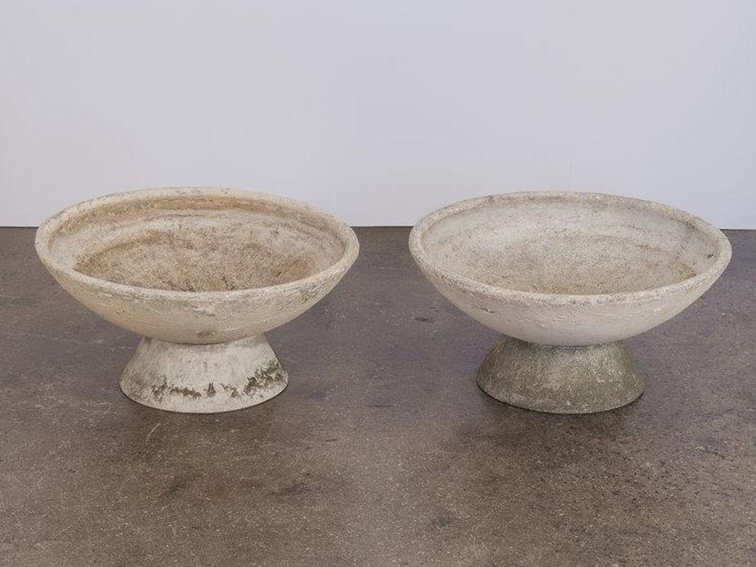 Concrete Willy Guhl Vasque Planters, a Pair For Sale