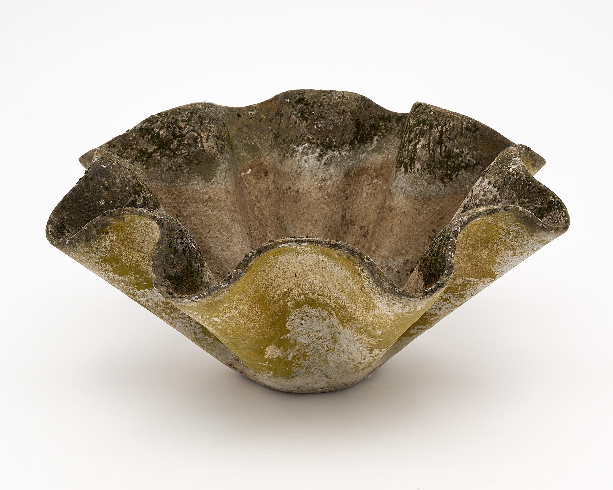 Jardiniere, from Switzerland, by Willy Guhl for Eternit, circa 1968. This piece is made of free form concrete with the original lichen and patina.