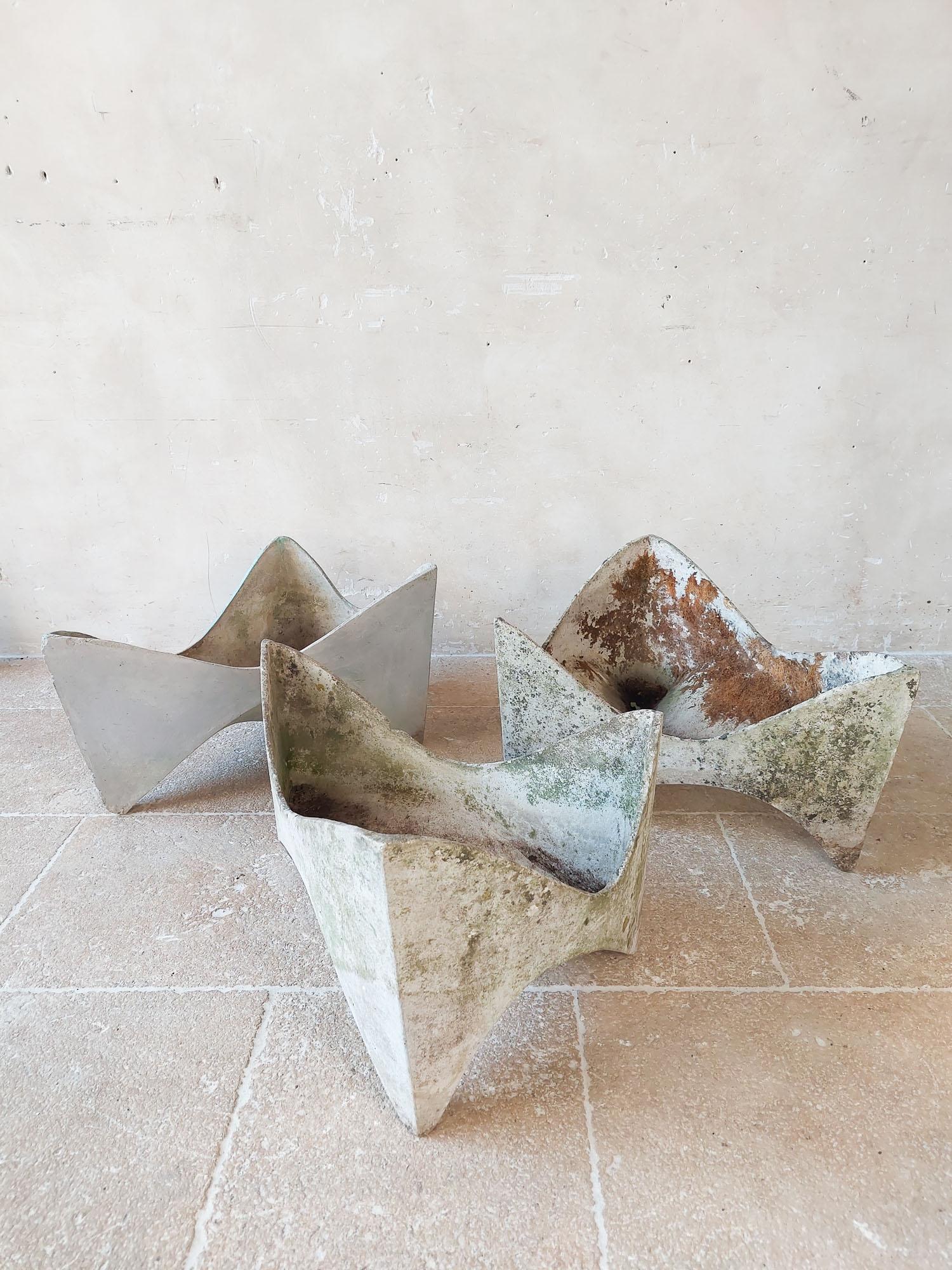 Swiss Willy Guhl Triangular Tooth Planters (multiple available) For Sale