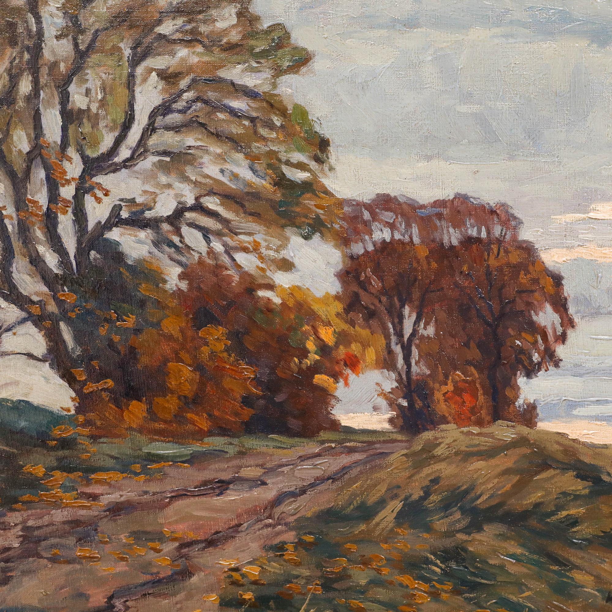 Willy Herrmann (1895-1963) - Gerahmtes Öl aus der Mitte des 20. Jahrhunderts, Herbstabende im Angebot 3