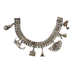 Willy Jacob Krogmar Denmark Sterling Silver World Travel Charm Bracelet #25649