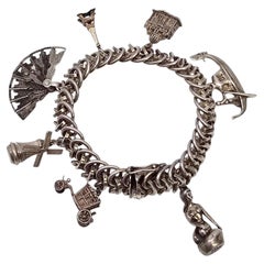 Willy Jacob Krogmar Denmark Sterling Silver World Travel Charm Bracelet #25649