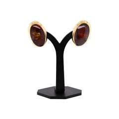 Willy Jagert for Halberstadt Amber 14 Carat Yellow Gold Clip-On Earrings