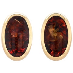 Willy Jagert for Halberstadt Amber 14 Carat Yellow Gold Clip-On Earrings