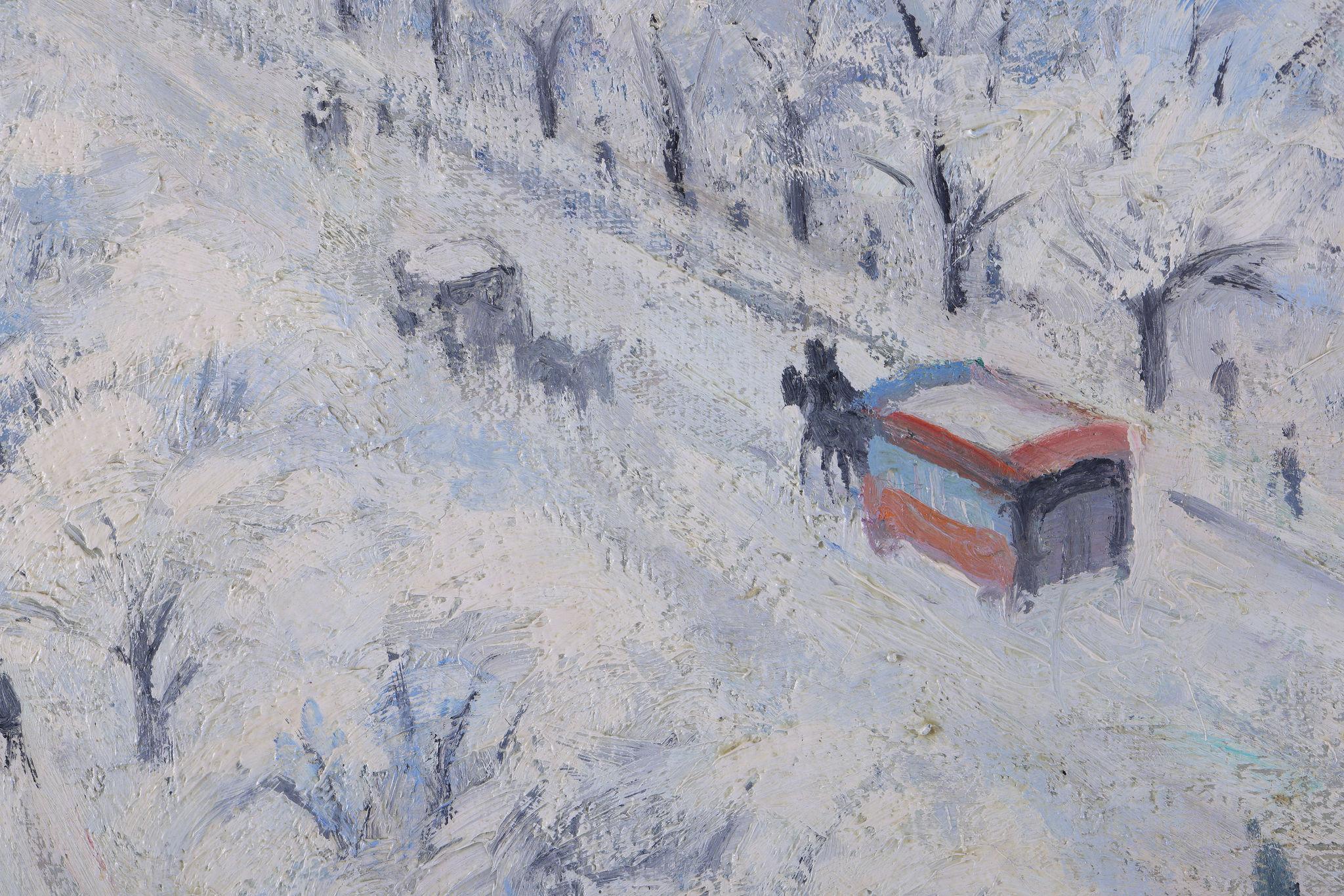 Willy James Rochat - Antique Painting of Les Champs Elysees in the ...