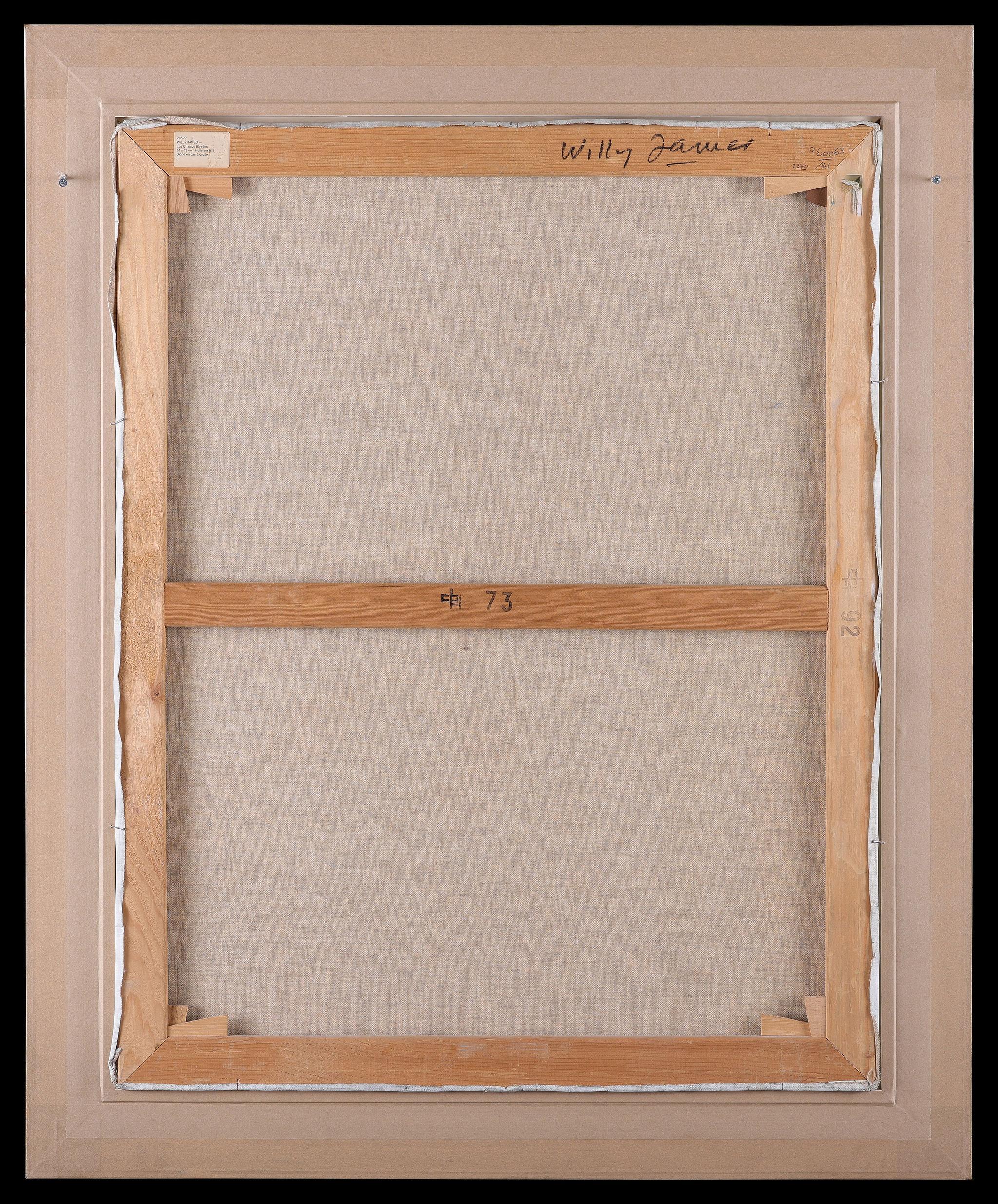 Willy James Rochat - Antique Painting of Les Champs Elysees in the ...