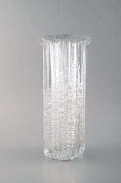 Willy Johansson for Hadeland, Norway, Ribbed "Atlantic" Vase in Clear Art Glass