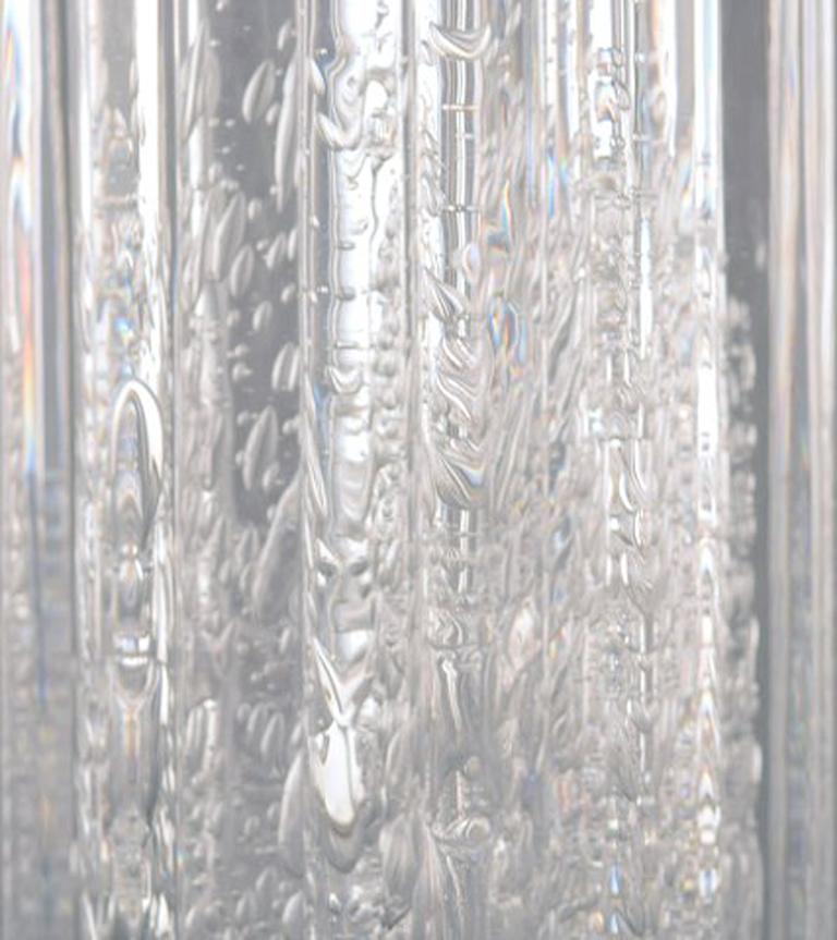 Willy Johansson für Hadeland, Norwegen, gerippte Vase „Atlantic“ aus Klarglas im Zustand „Gut“ im Angebot in Copenhagen, DK