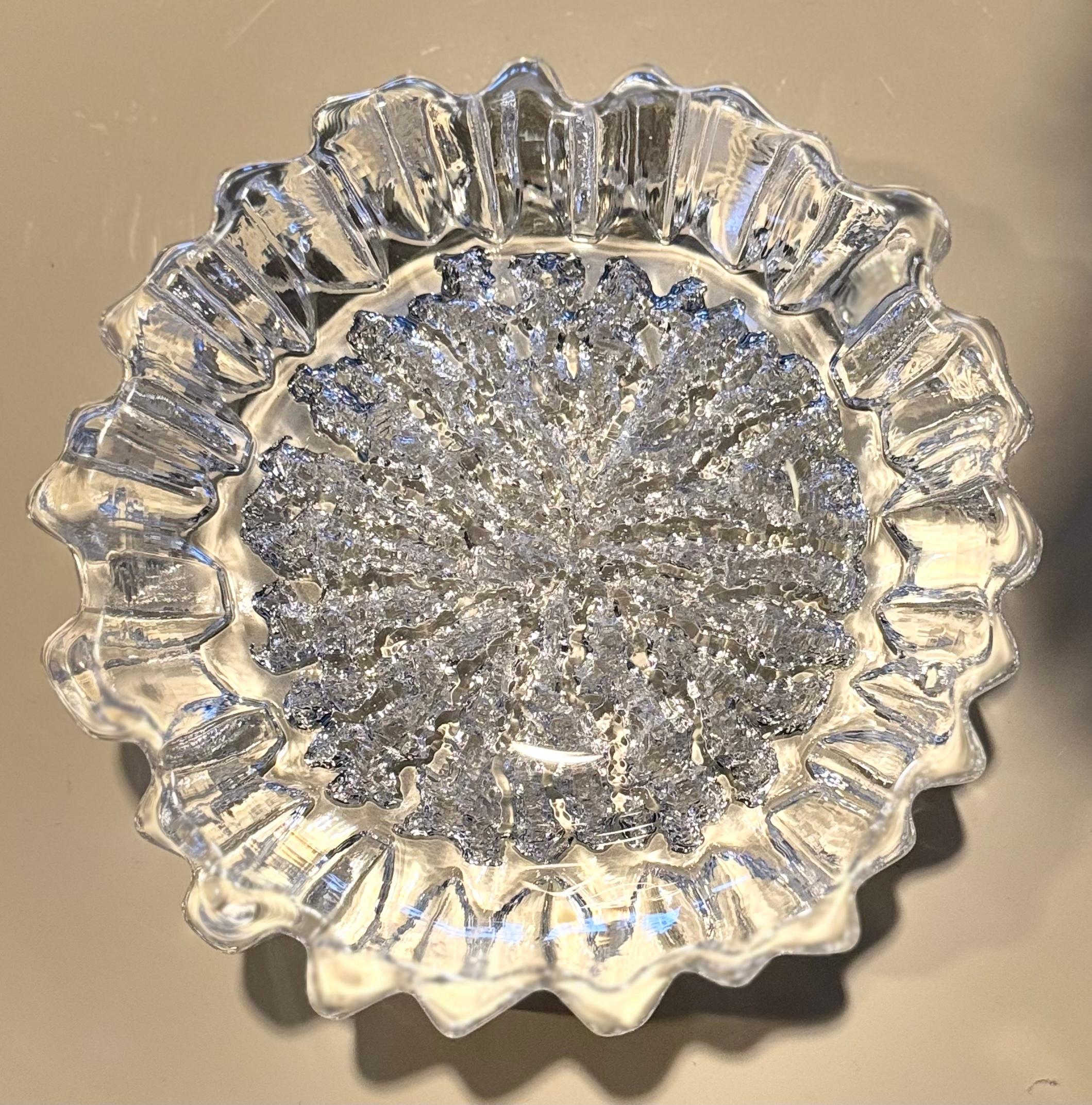 Mid-Century Modern Willy Johansson Hadeland Norway Nautilus Crystal Glass Bowl For Sale