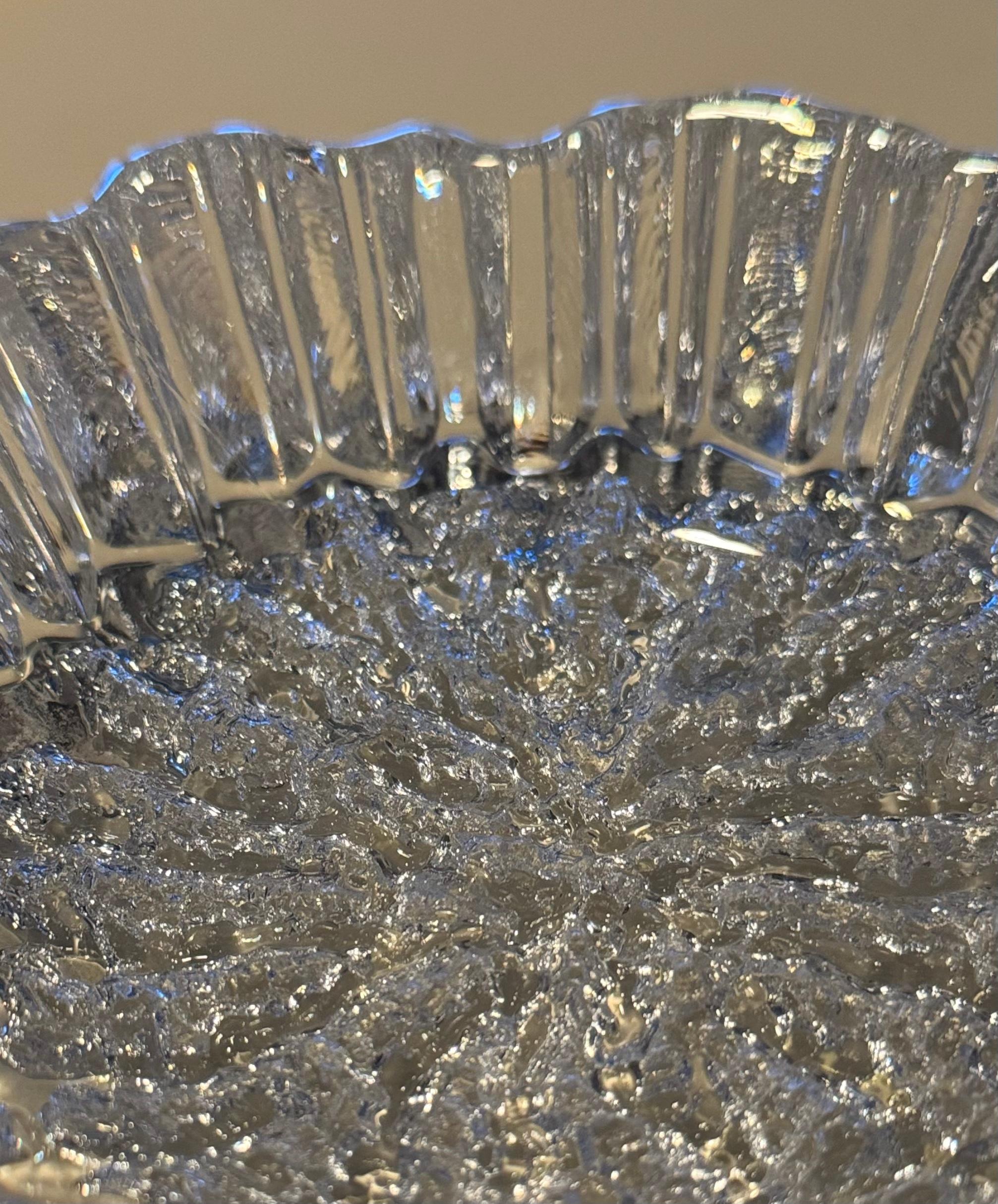Willy Johansson Hadeland Norway Nautilus Crystal Glass Bowl In Good Condition For Sale In Søgne, NO