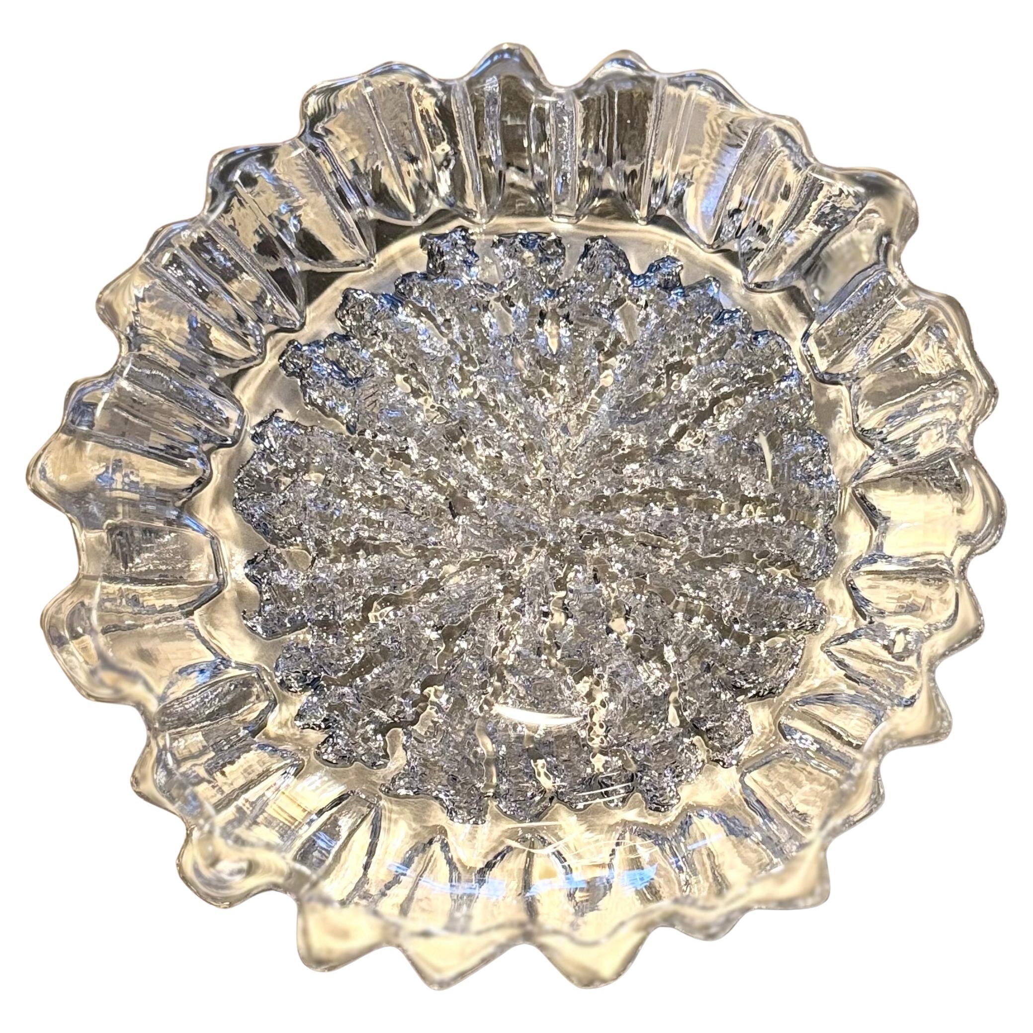 Willy Johansson Hadeland Norway Nautilus Crystal Glass Bowl For Sale