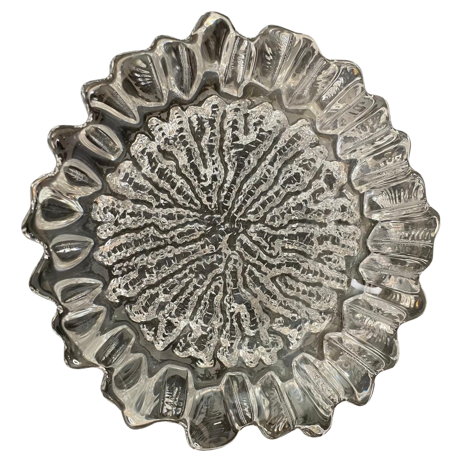 Willy Johansson Arte escandinavo Vidrio Hadeland Noruega NAUTILUS Cenicero de cristal en venta