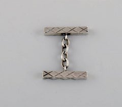 Willy Kromar, argentiere danese, coppia di gemelli modernisti, argento sterling