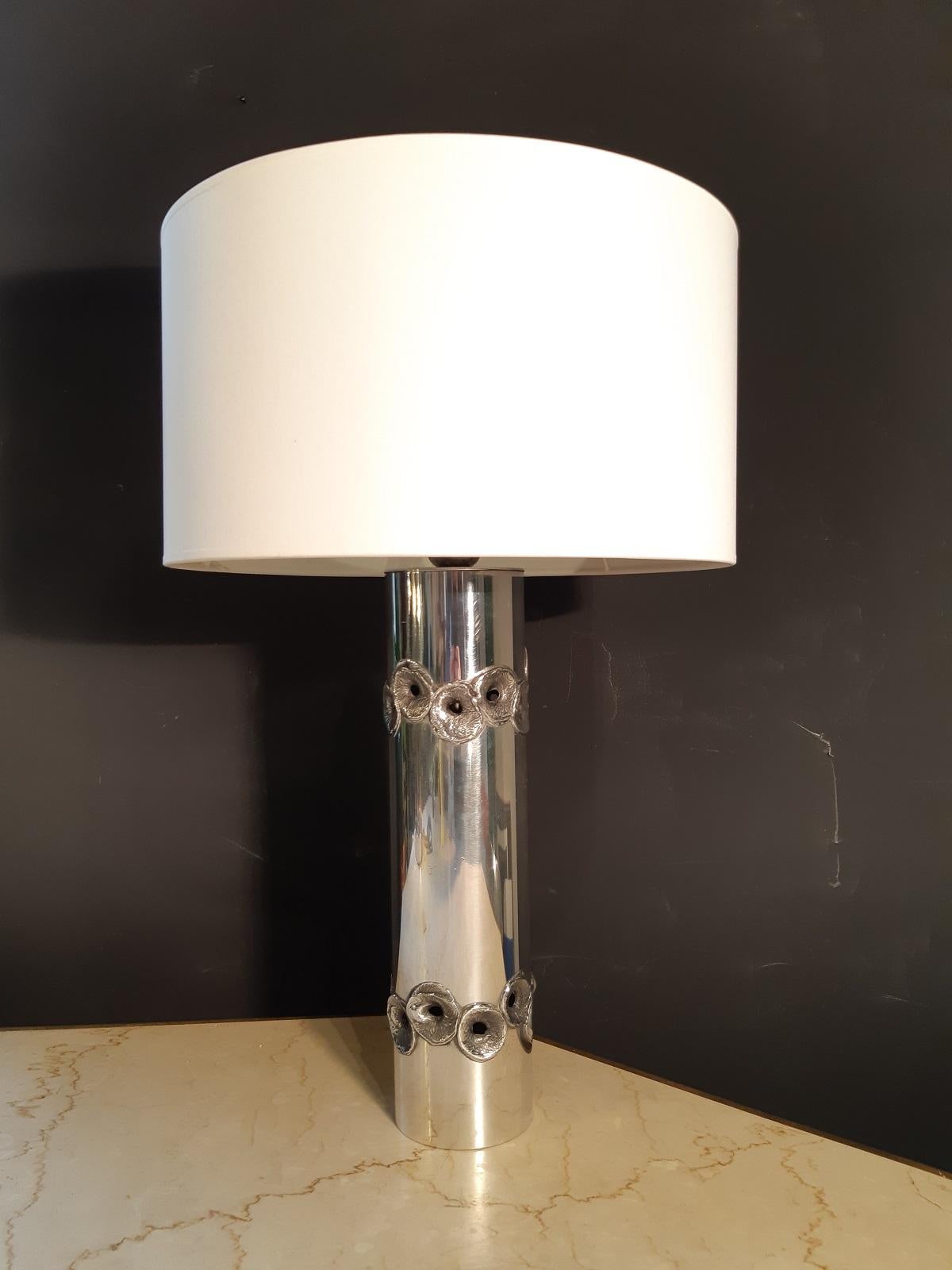 Belgian Willy Luyckx Aluminium Table Lamp Brutalist 1970, Aluclair, Belgium