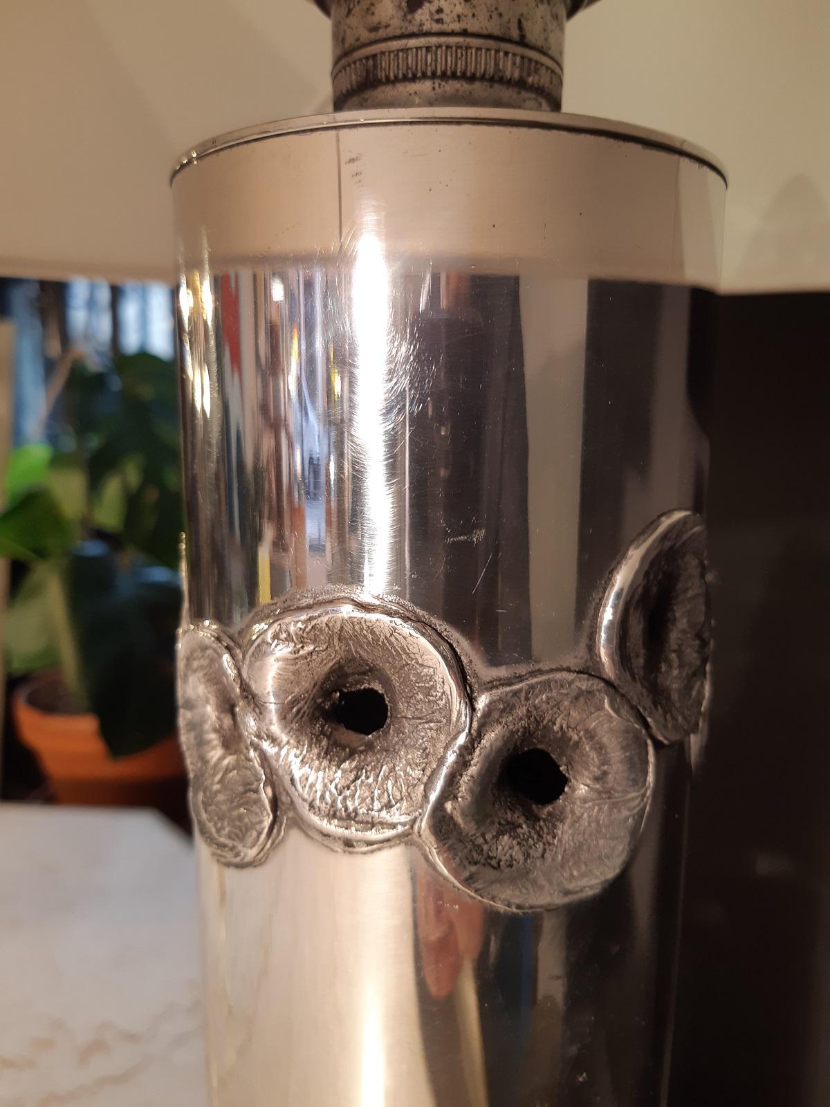 Willy Luyckx Aluminium Table Lamp Brutalist 1970, Aluclair, Belgium 1
