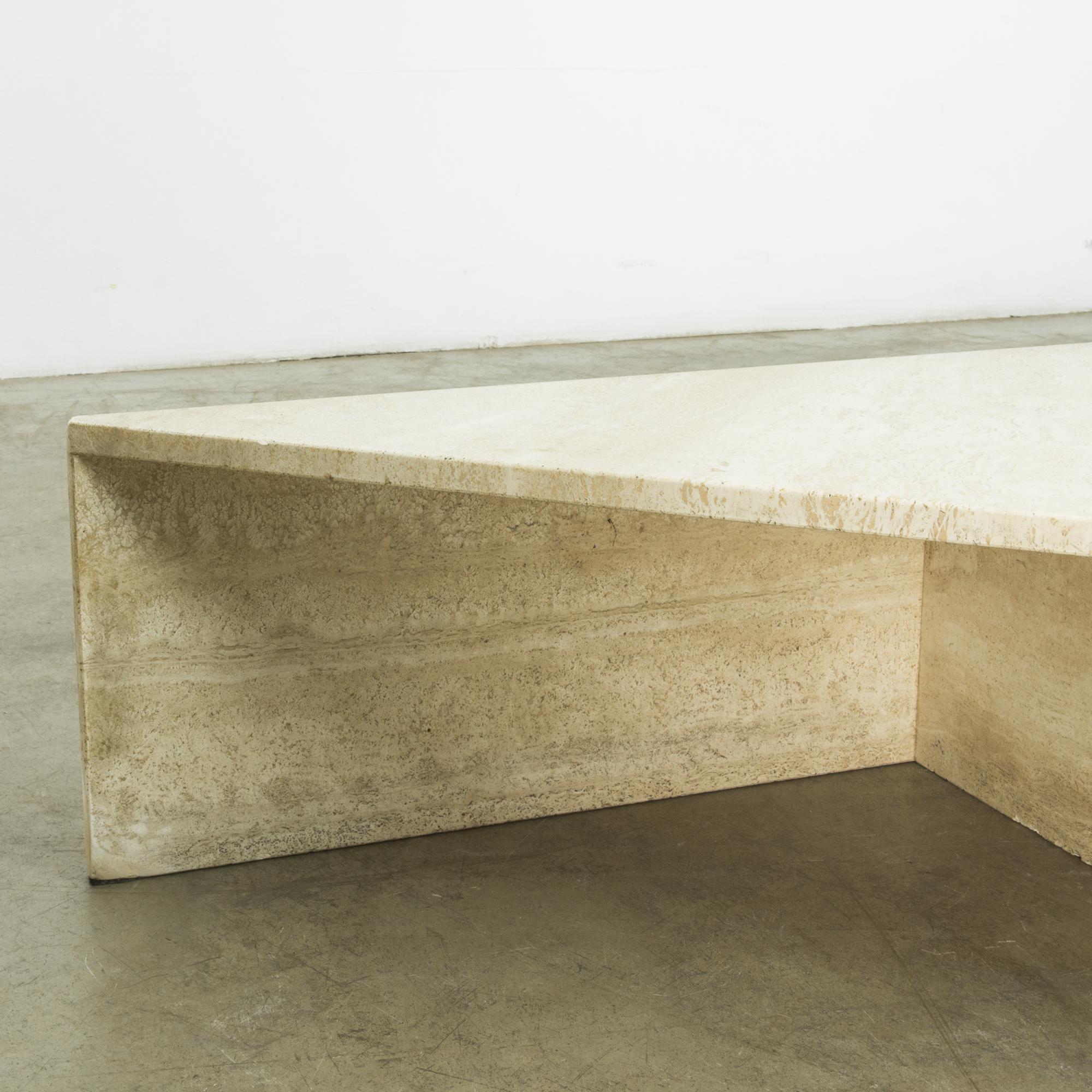 Willy Rizzo 1970s Travertine Triangle Coffee Table 5