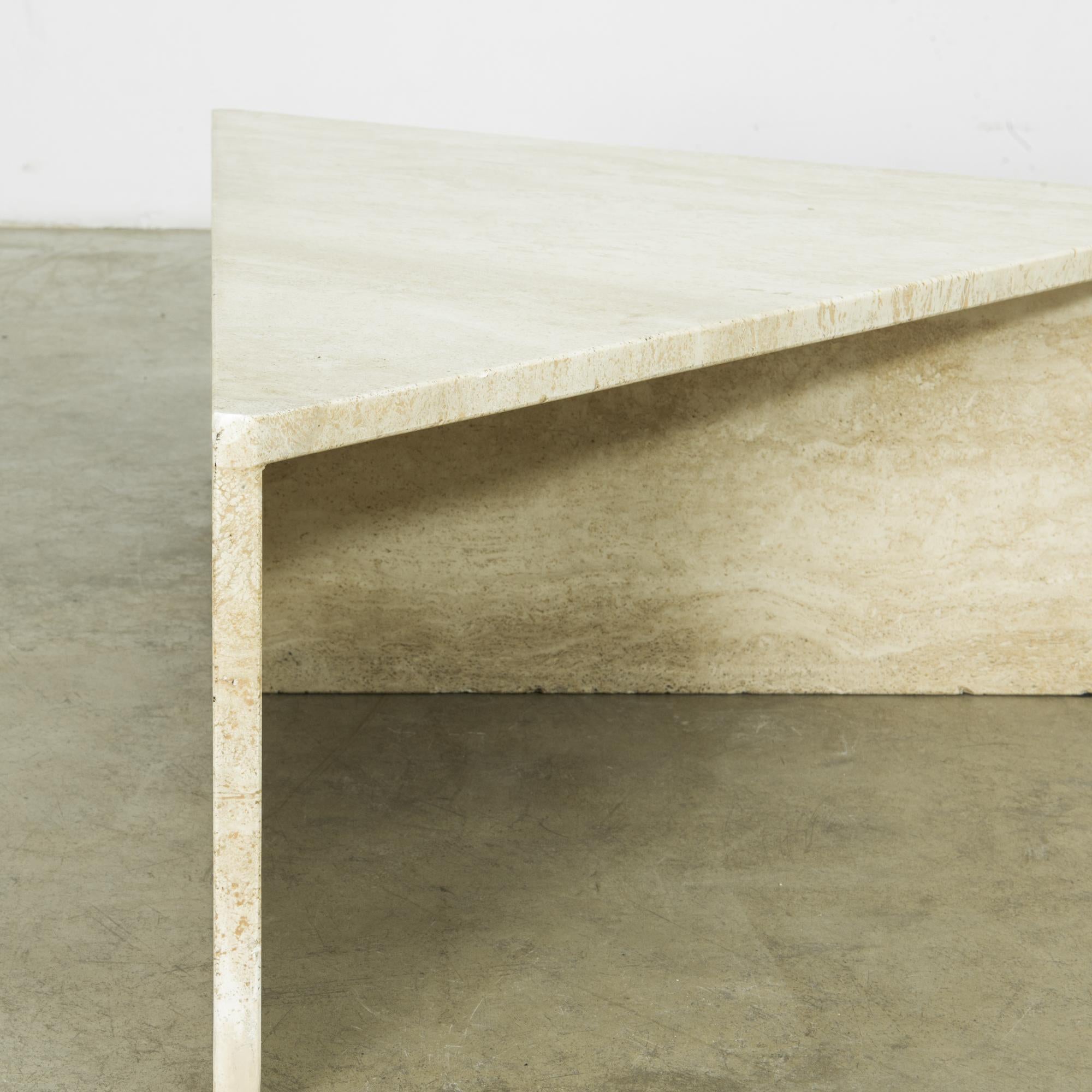 Willy Rizzo 1970s Travertine Triangle Coffee Table 6