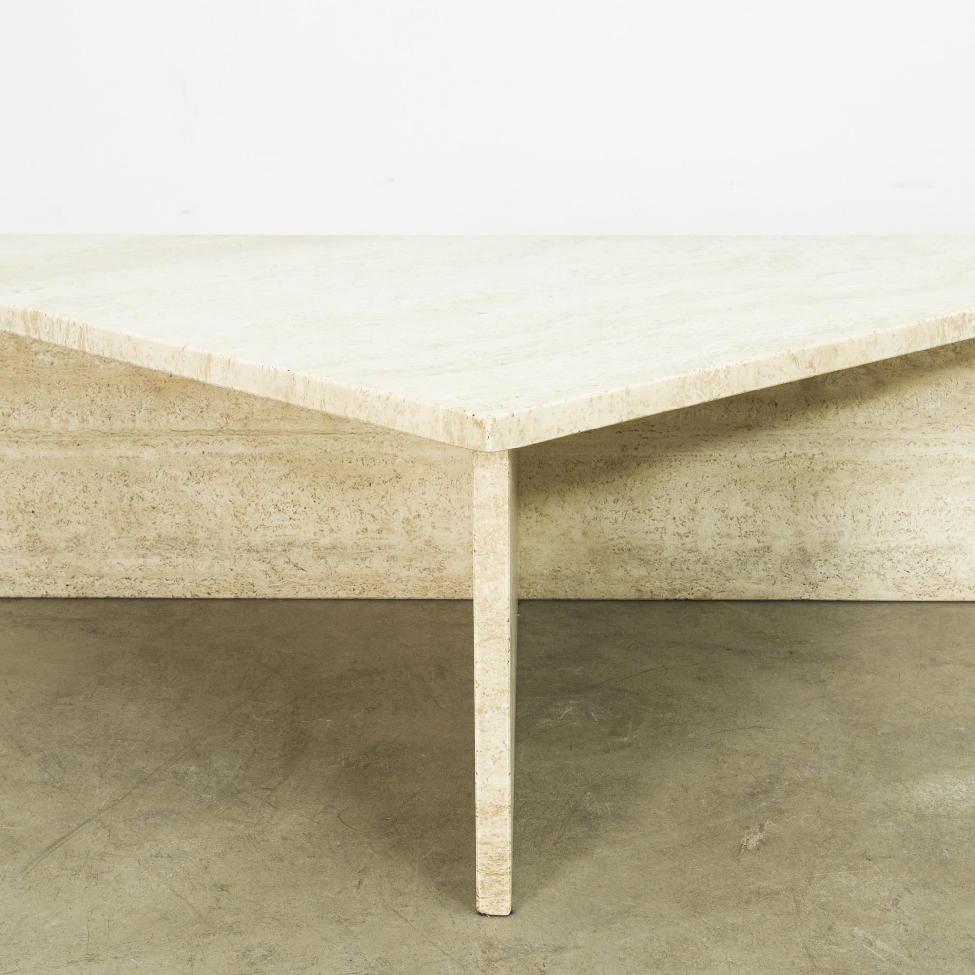 Willy Rizzo 1970s Travertine Triangle Coffee Table 3