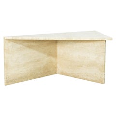 Willy Rizzo 1970s Travertine Triangle Coffee Table