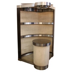 Willy Rizzo 70s bar cabinet in steel and wood