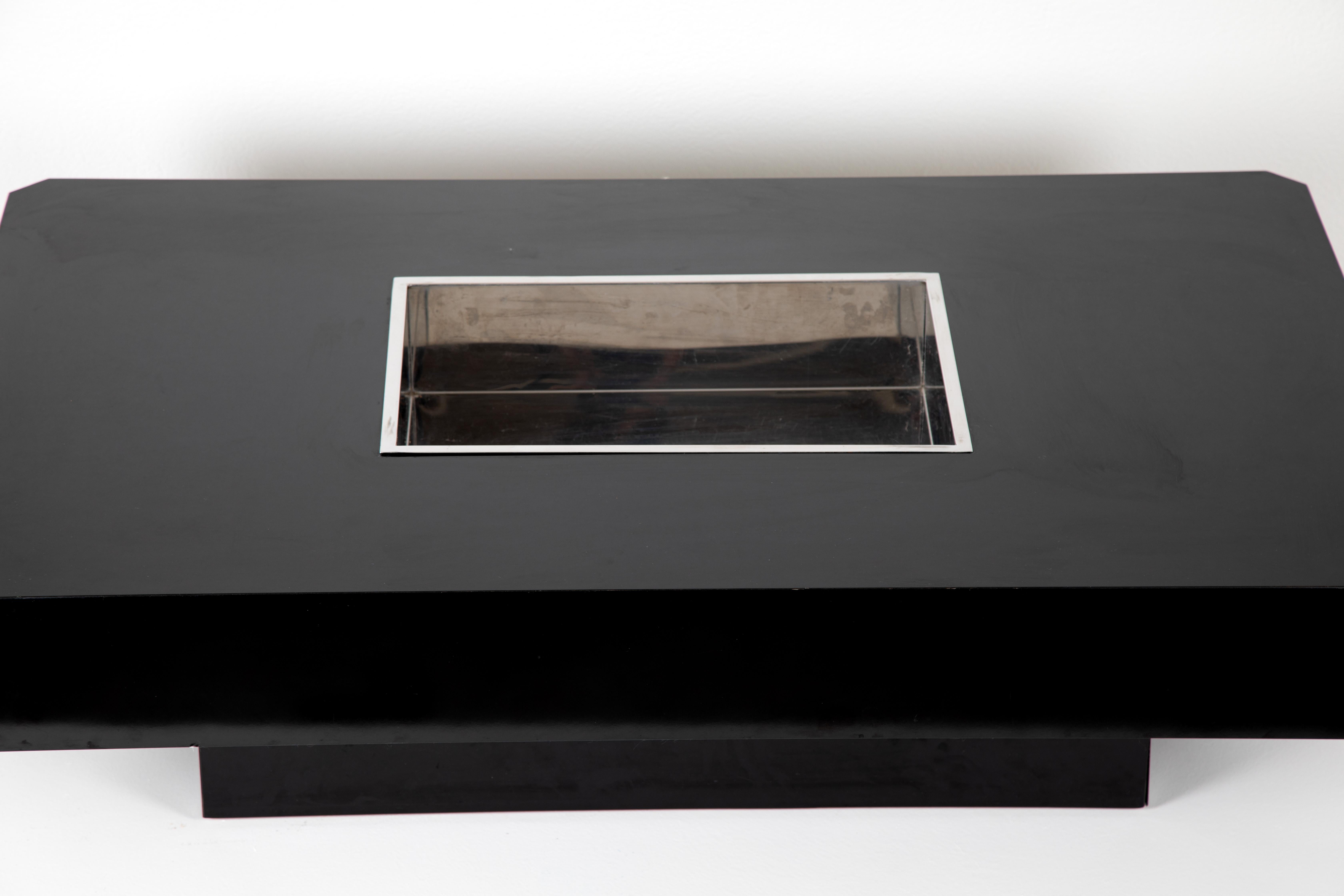 Aluminum Willy Rizzo Alveo Black Coffee Table For Sale