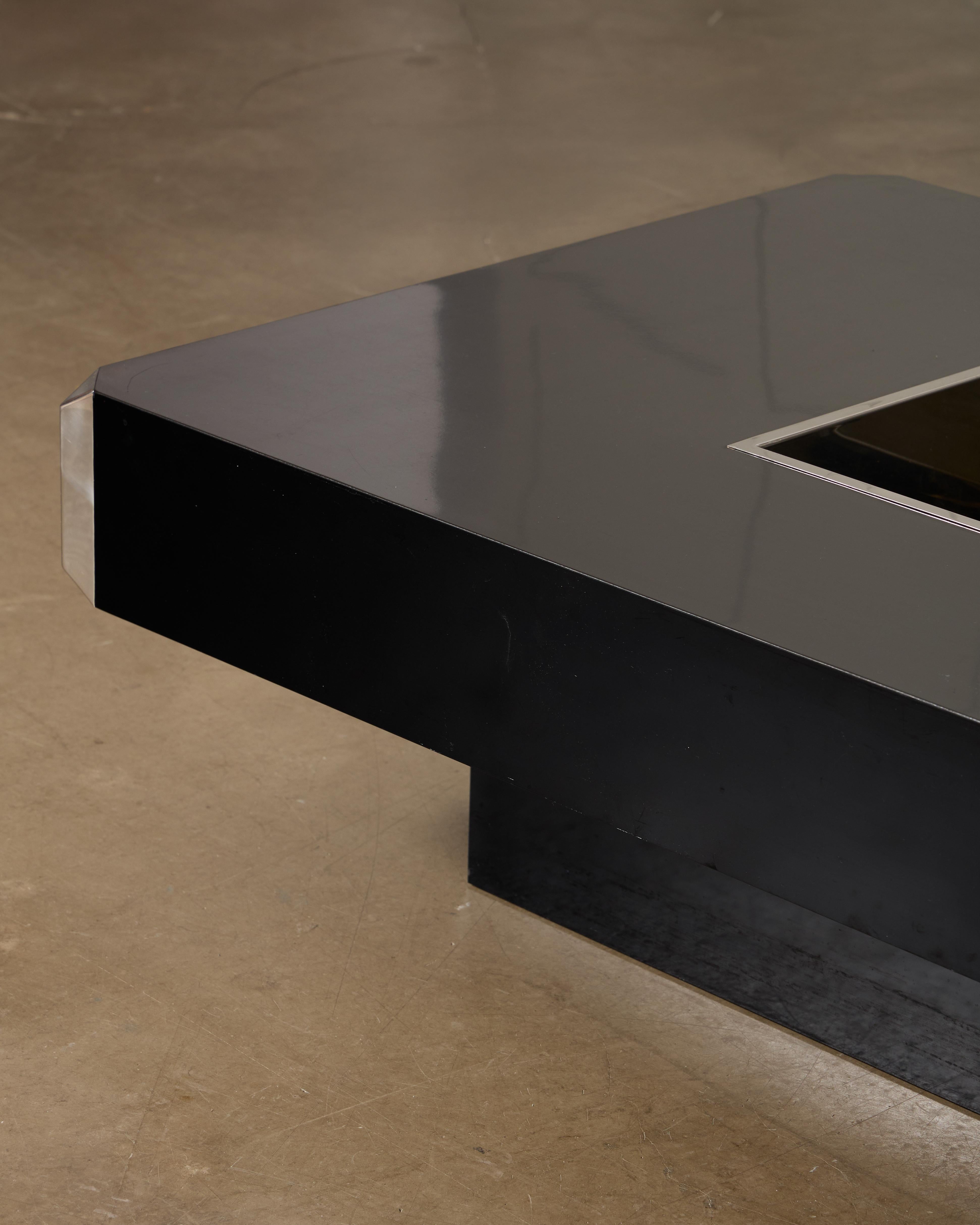 Italian Willy Rizzo 'Alveo' Coffee Table, 1970s