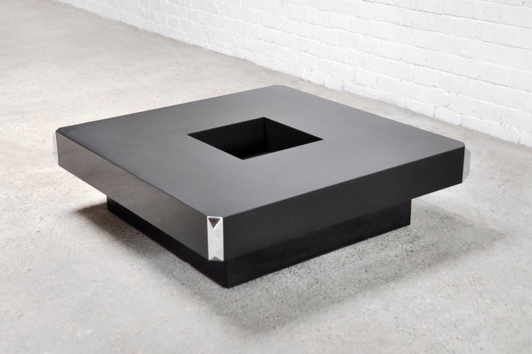 Mid-Century Modern Willy Rizzo 'Alveo' Squared Coffee Table for Mario Sabot, 1970's