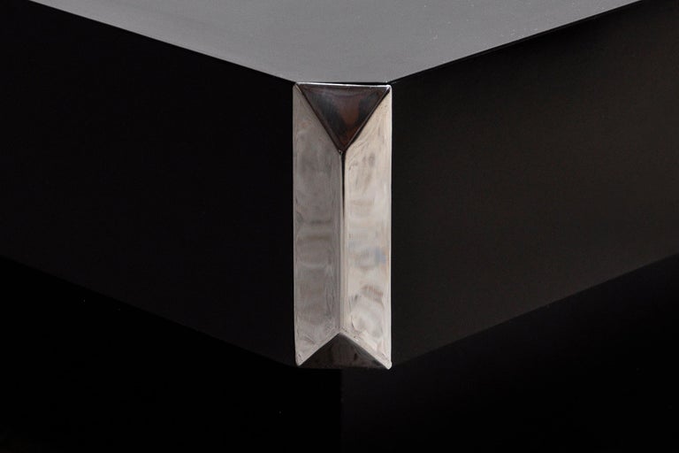 Aluminum Willy Rizzo 'Alveo' Squared Coffee Table for Mario Sabot, 1970's