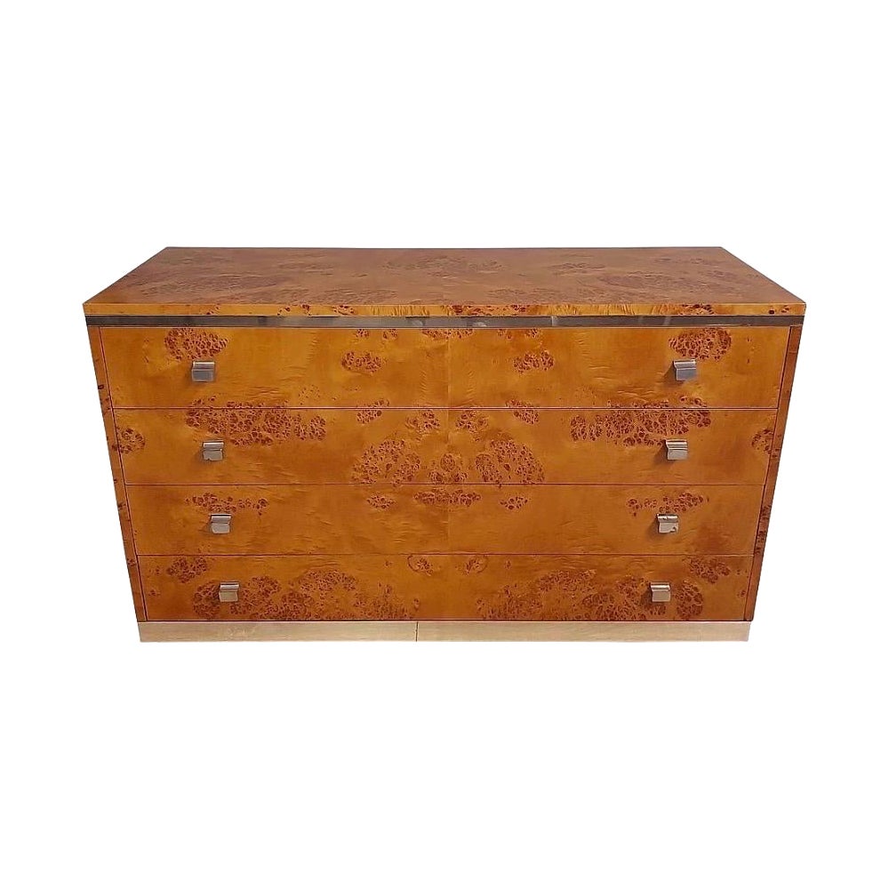 Willy Rizzo Amboyna Burl Chest of Drawers 1970s