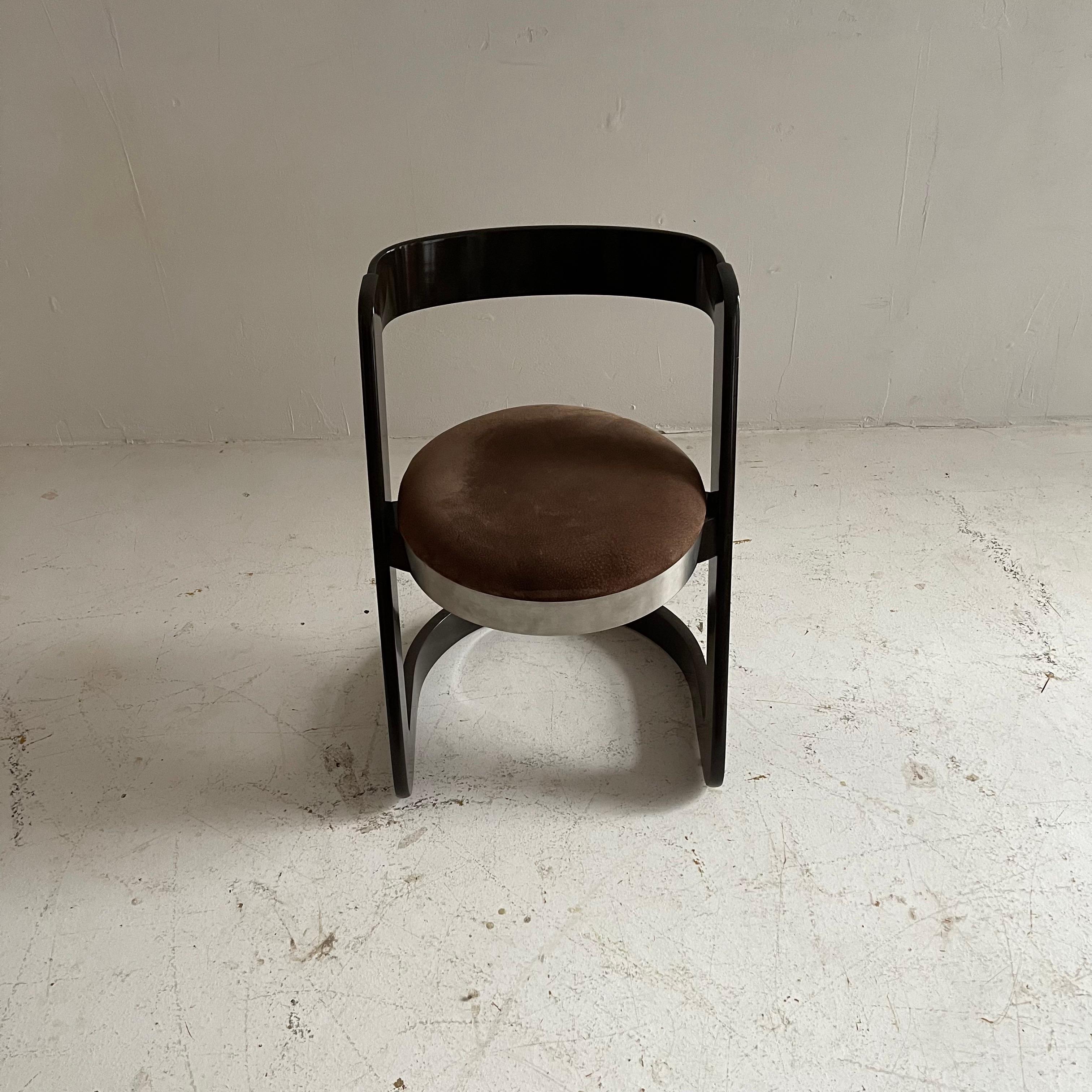Austrian Willy Rizzo Arm Side Chair, Italy 1976