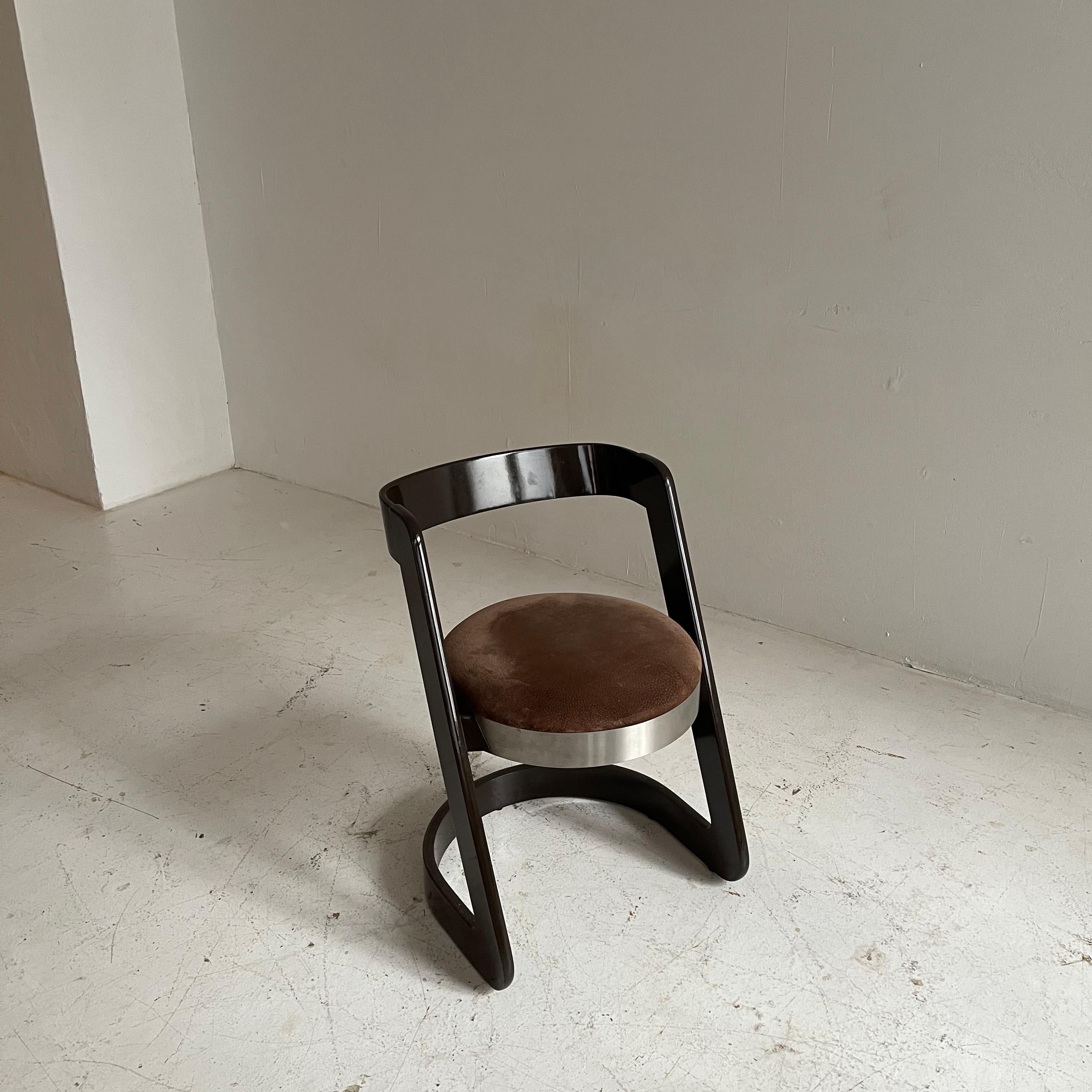 Late 20th Century Willy Rizzo Arm Side Chair, Italy 1976