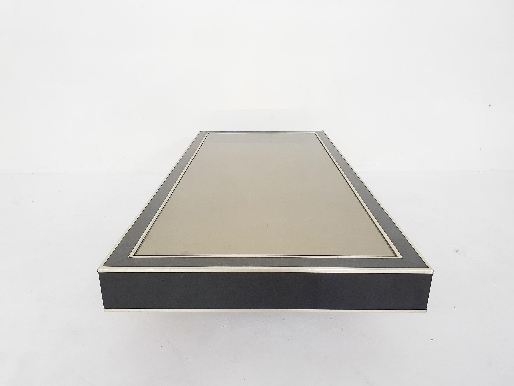 Willy Rizzo Attrb. Mirrored Coffee Table, Belgium 1970's 3