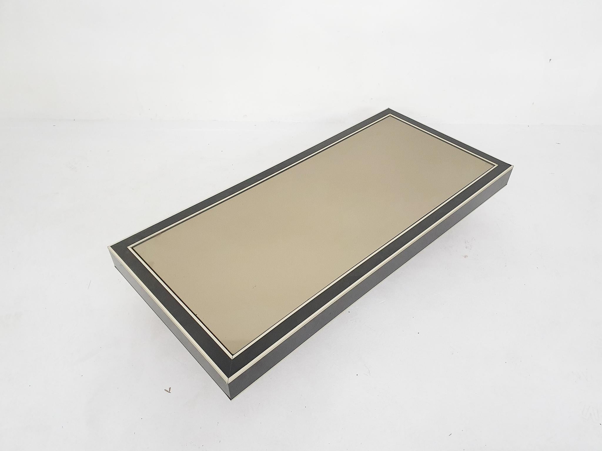 Willy Rizzo Attrb. Mirrored Coffee Table, Belgium 1970's In Good Condition In Amsterdam, NL