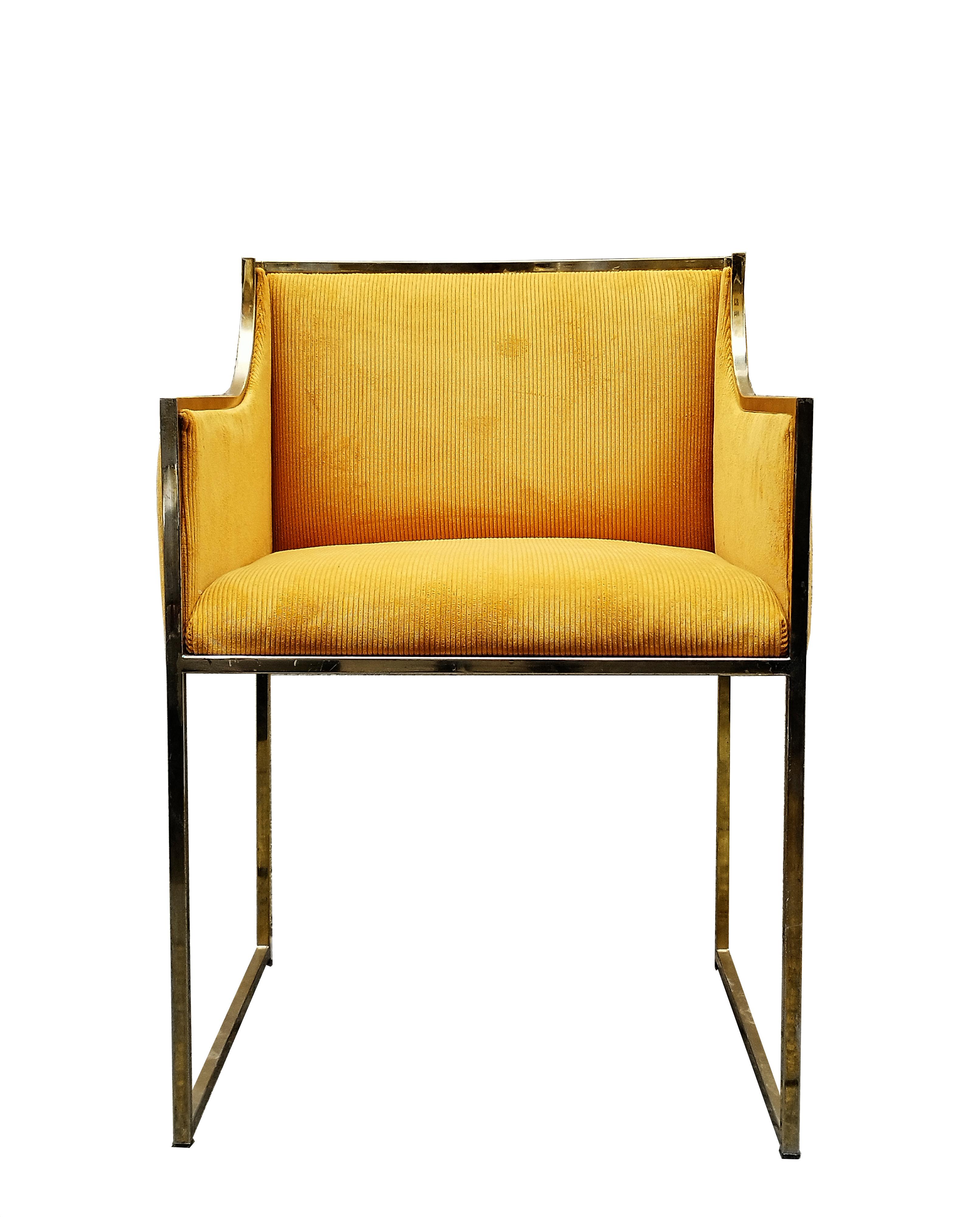 Delightful poltro ncina attributed to Willy Rizzo with a frame made of and upholstery in yellow corduroy.
The frame shows some marks consistent with age and use.