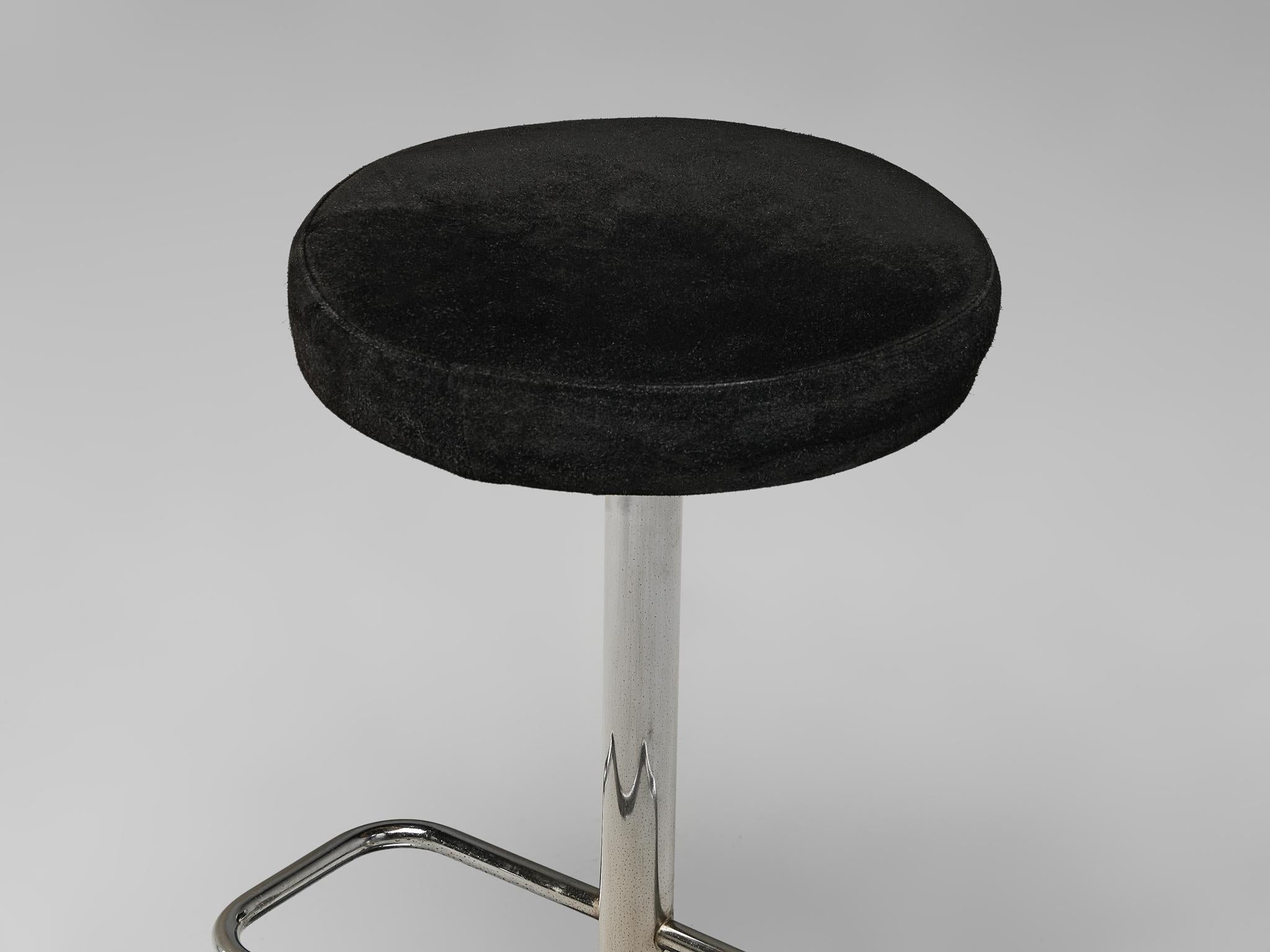 Willy Rizzo Bar Cabinet in Black Suede 1