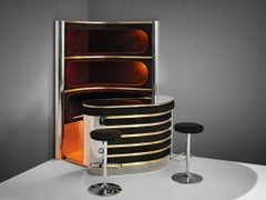 Mobile bar Willy Rizzo in pelle scamosciata nera
