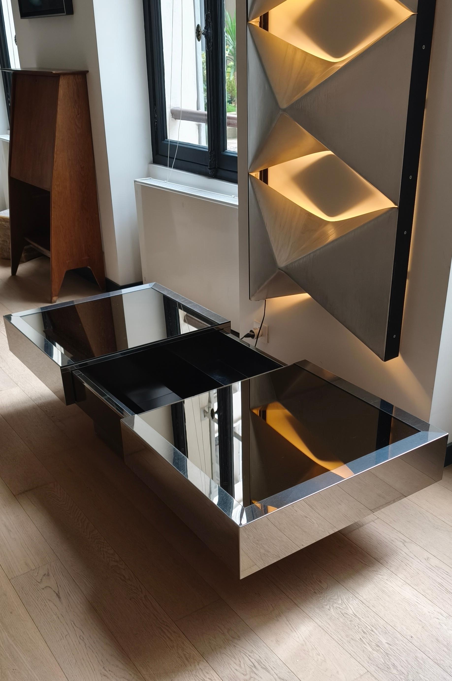 Late 20th Century Willy Rizzo bar coffee table - 70s - Italian design
