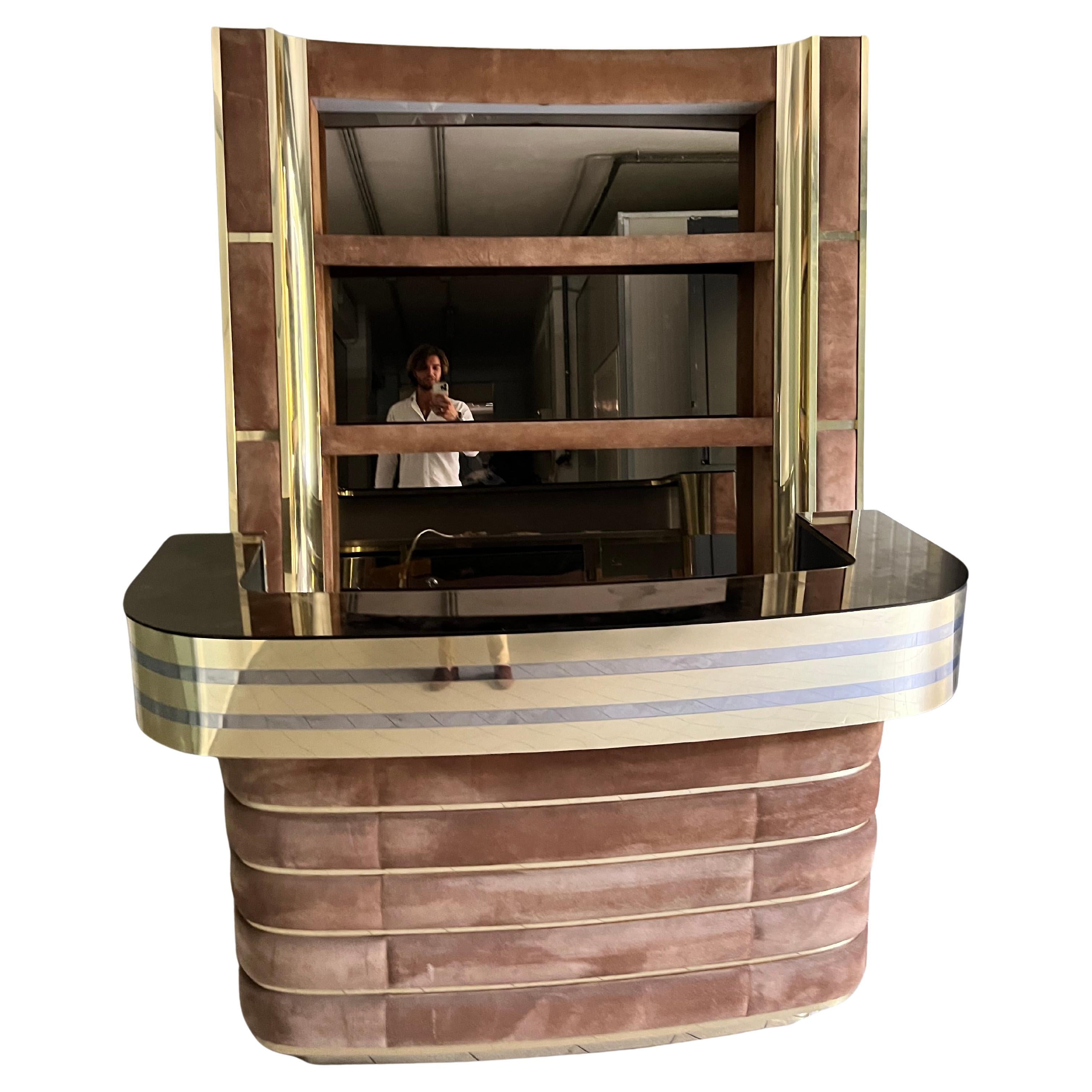 Hollywood Regency Bar and Stools in the Style of Willy Rizzo Brass ...
