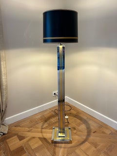 Willy Rizzo bicolor Chrome and gold floor lamp lumica