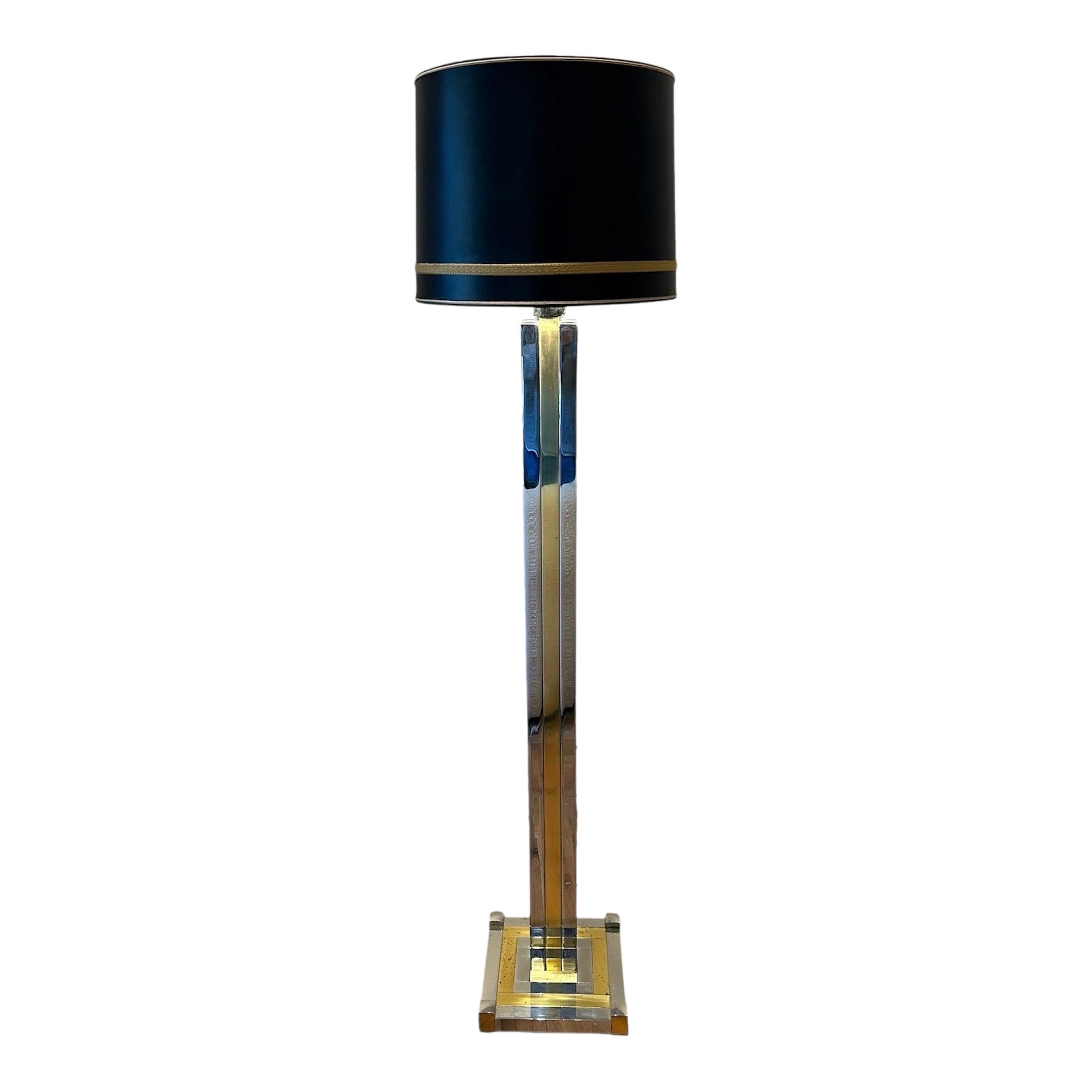 Willy Rizzo bicolor Chrome and gold floor lamp lumica in vendita