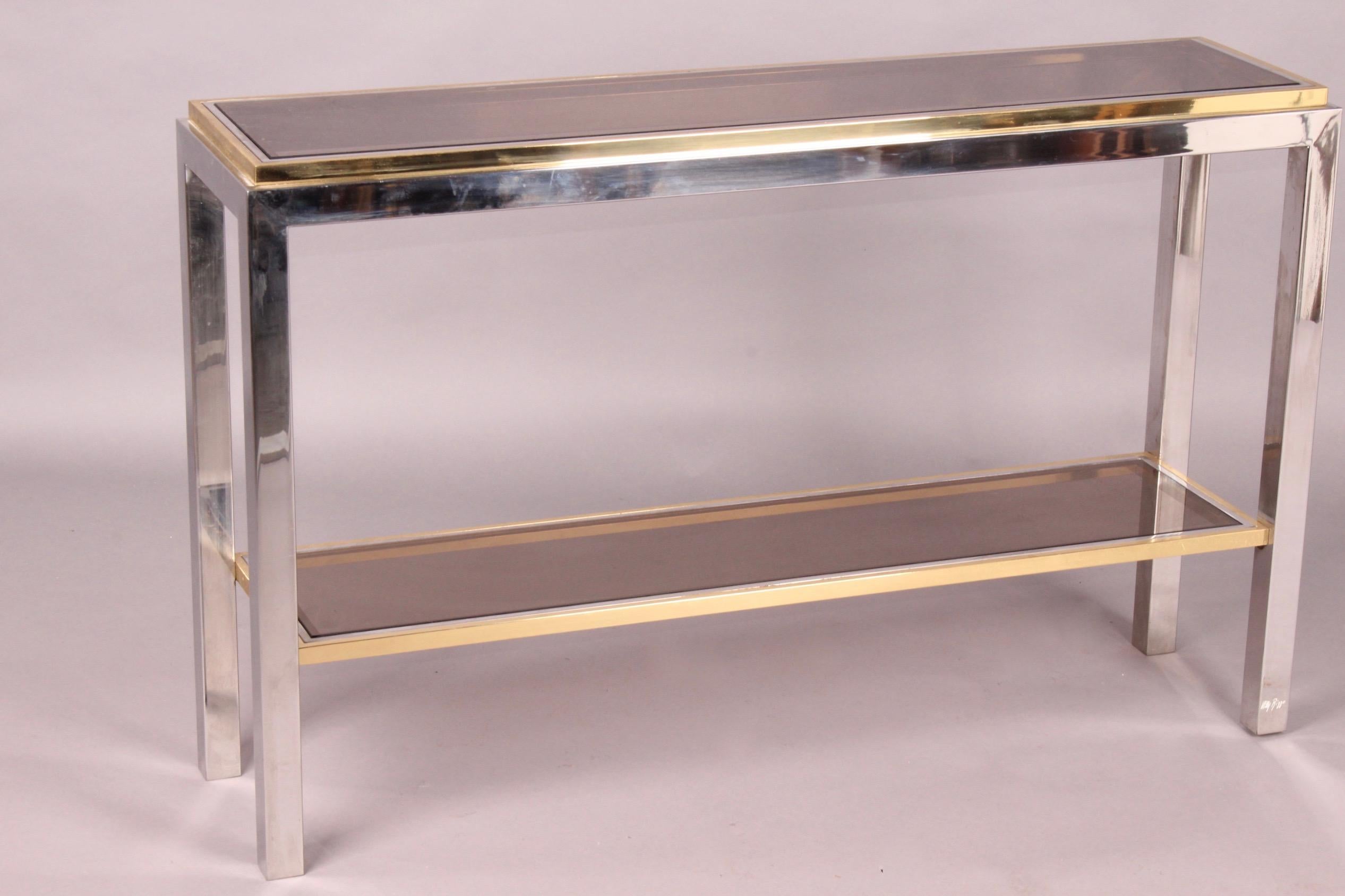 Late 20th Century Willy Rizzo Bicolor Metal Console