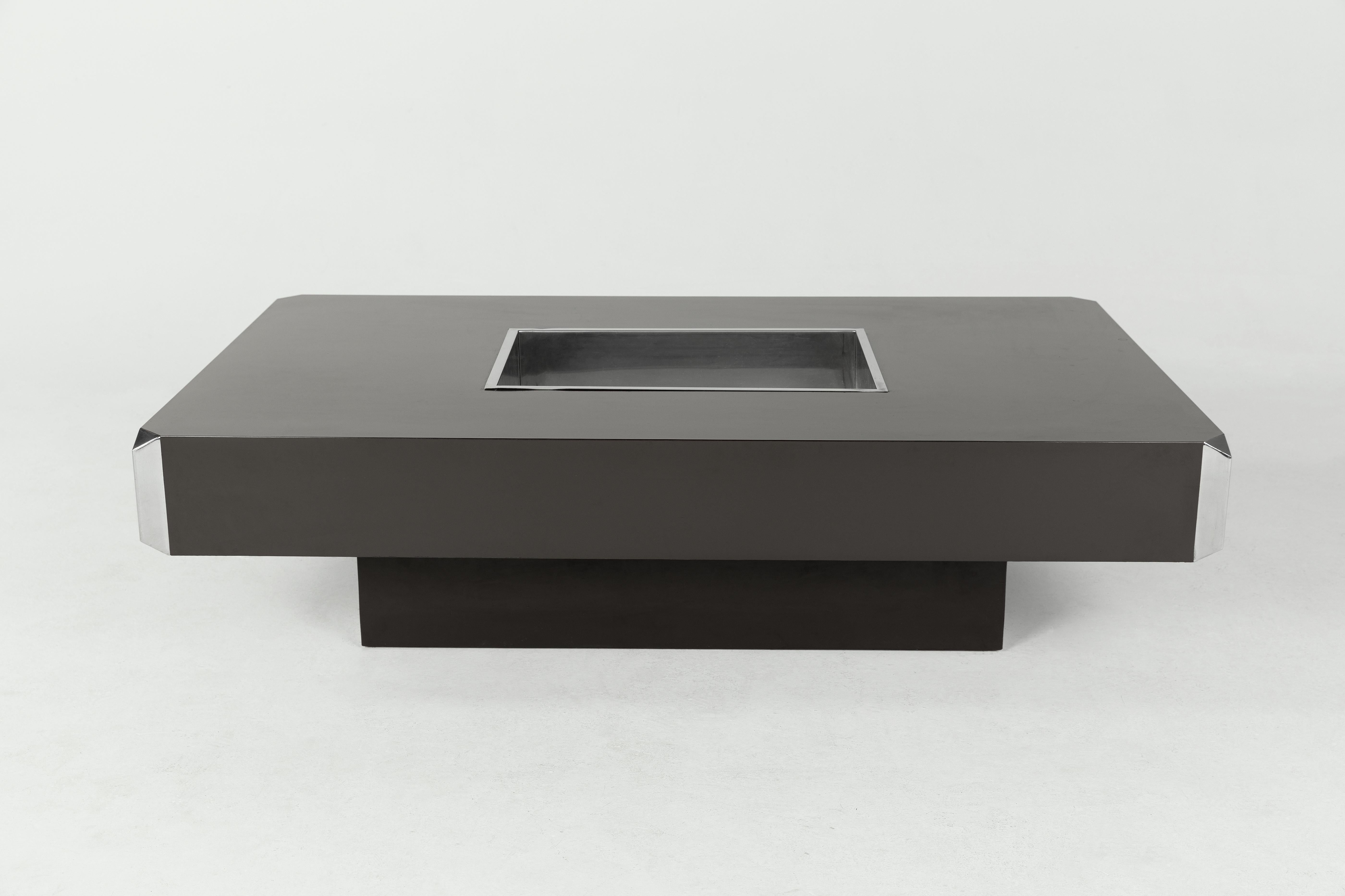 Italian Willy Rizzo black Alveo coffee/bar table For Sale