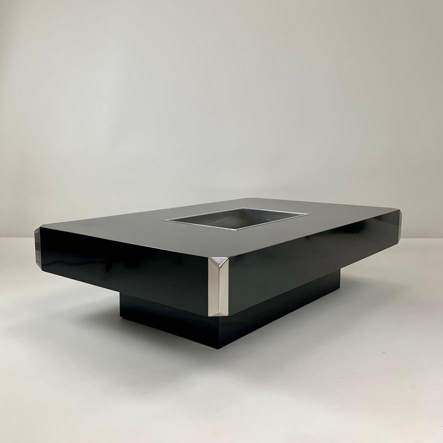 Tavolino Alveo nero di Willy Rizzo, 1972 circa, Italia. in vendita 1