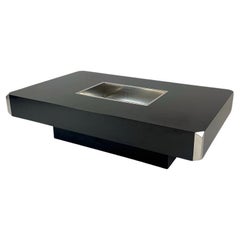 Tavolino Alveo nero di Willy Rizzo, 1972 circa, Italia.