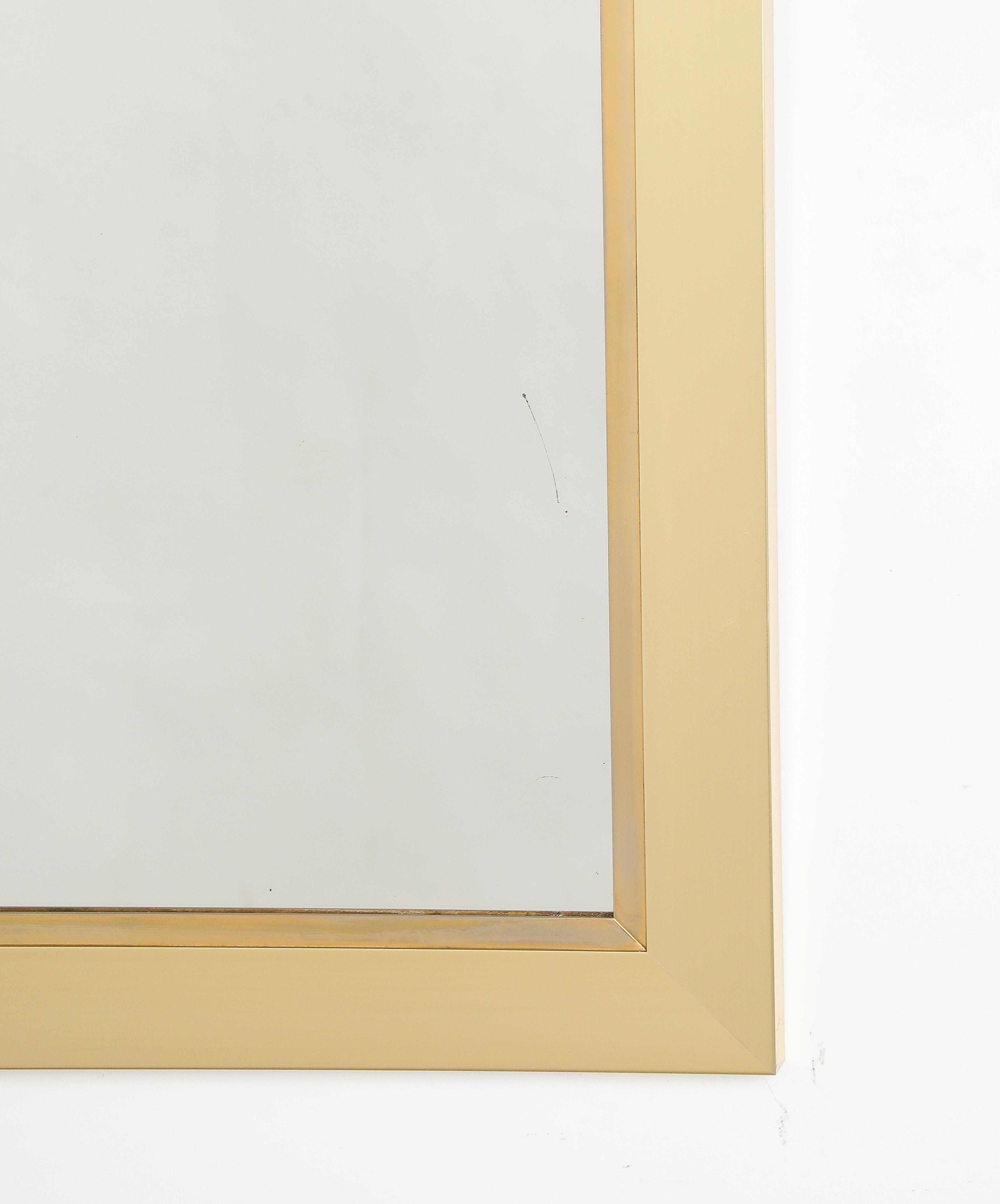 Specchio con cornice in ottone di Willy Rizzo, Italia, circa 1970 in vendita 2