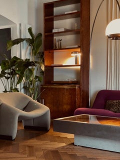 Willy Rizzo Brushed Steel & Backlit Glass Coffee Table, Italy, 1970s