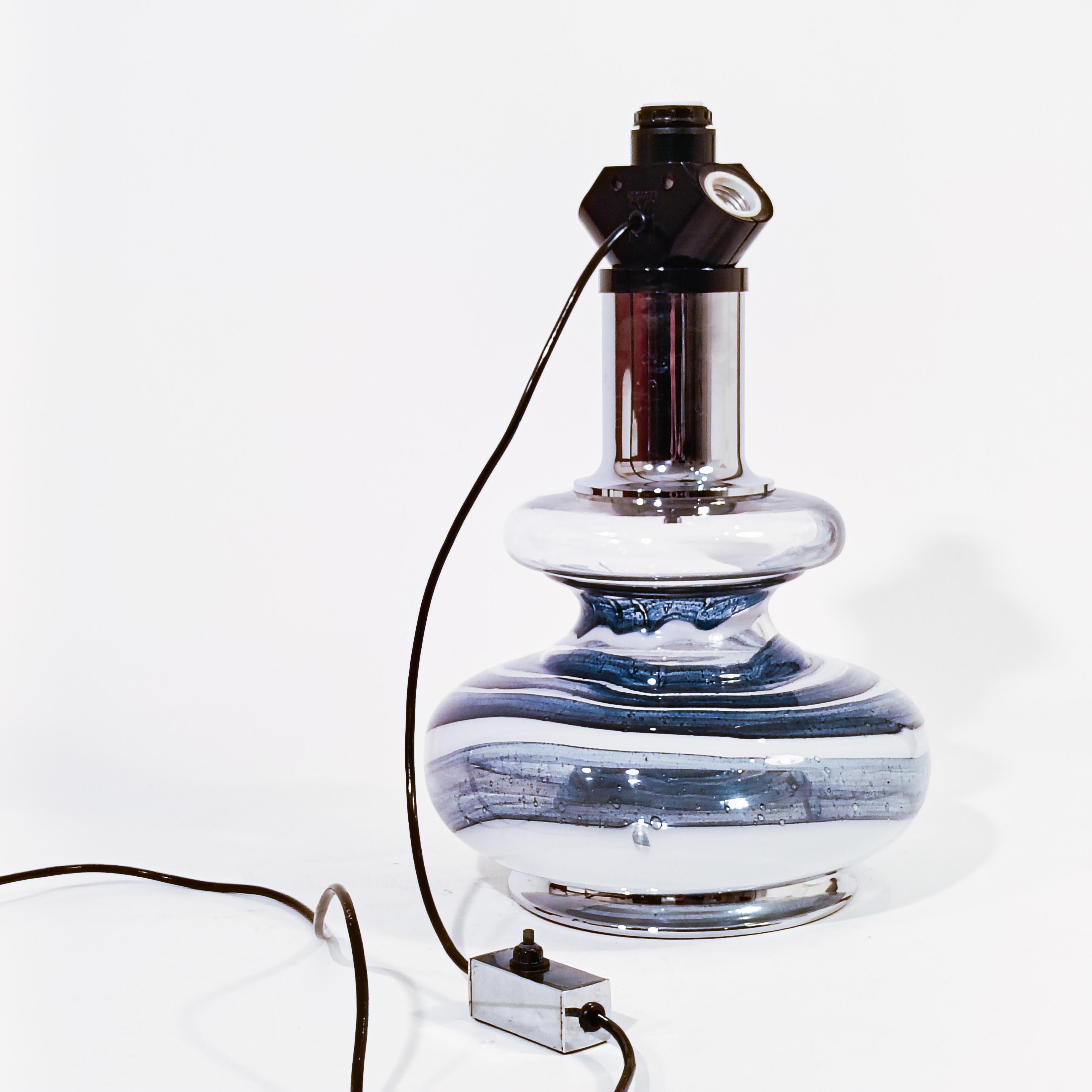 Spanish Willy Rizzo. Brutalist murano glass table lamp for BD Lúmica, Spain, 1970s For Sale